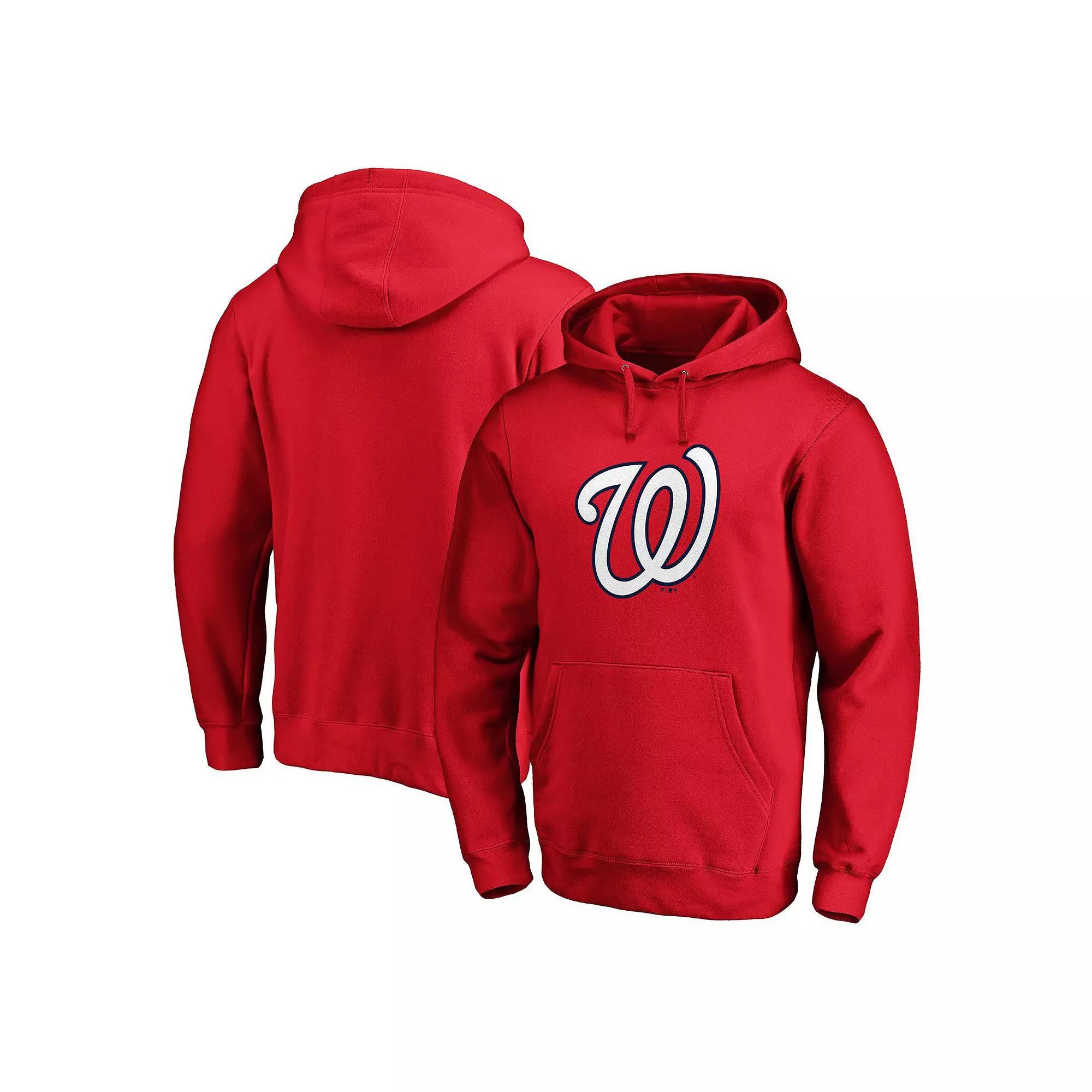 Mens Fanatics Branded Washington Nationals Official Logo Fitted Pullover Hoodie Product Image