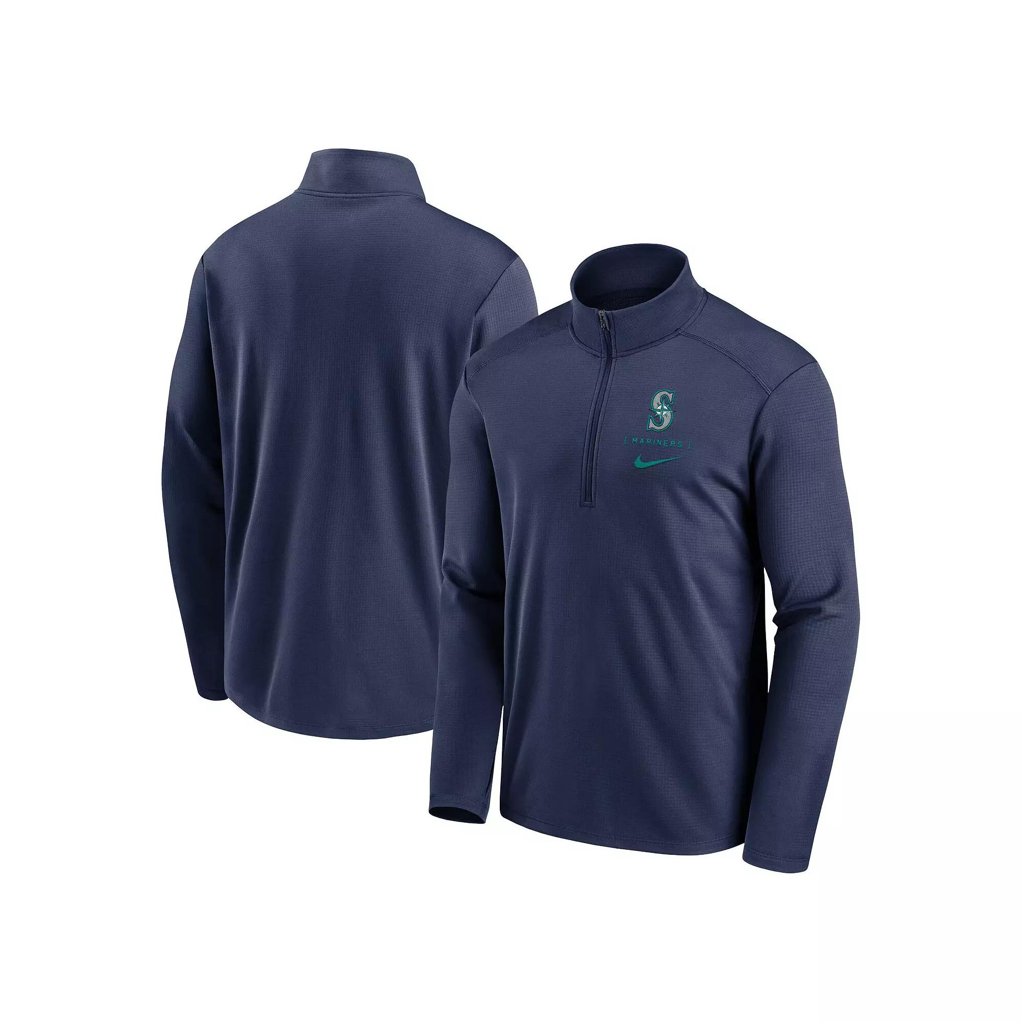 Men's Nike Navy Seattle Mariners Franchise Logo Pacer Performance Half-Zip Top,  Product Image