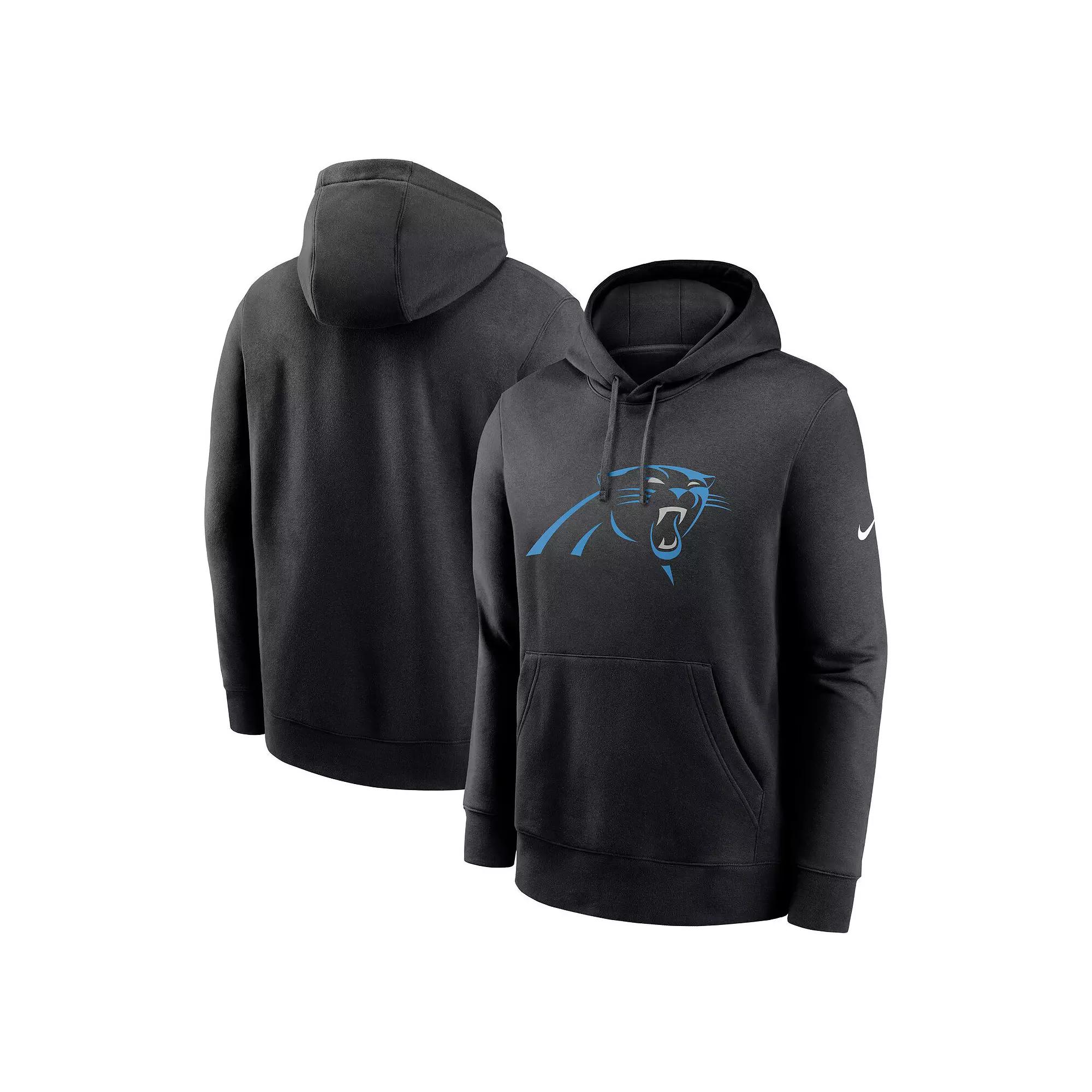 Men's Nike Black Carolina Panthers Club Logo Pullover Hoodie, Size: 3XL Product Image