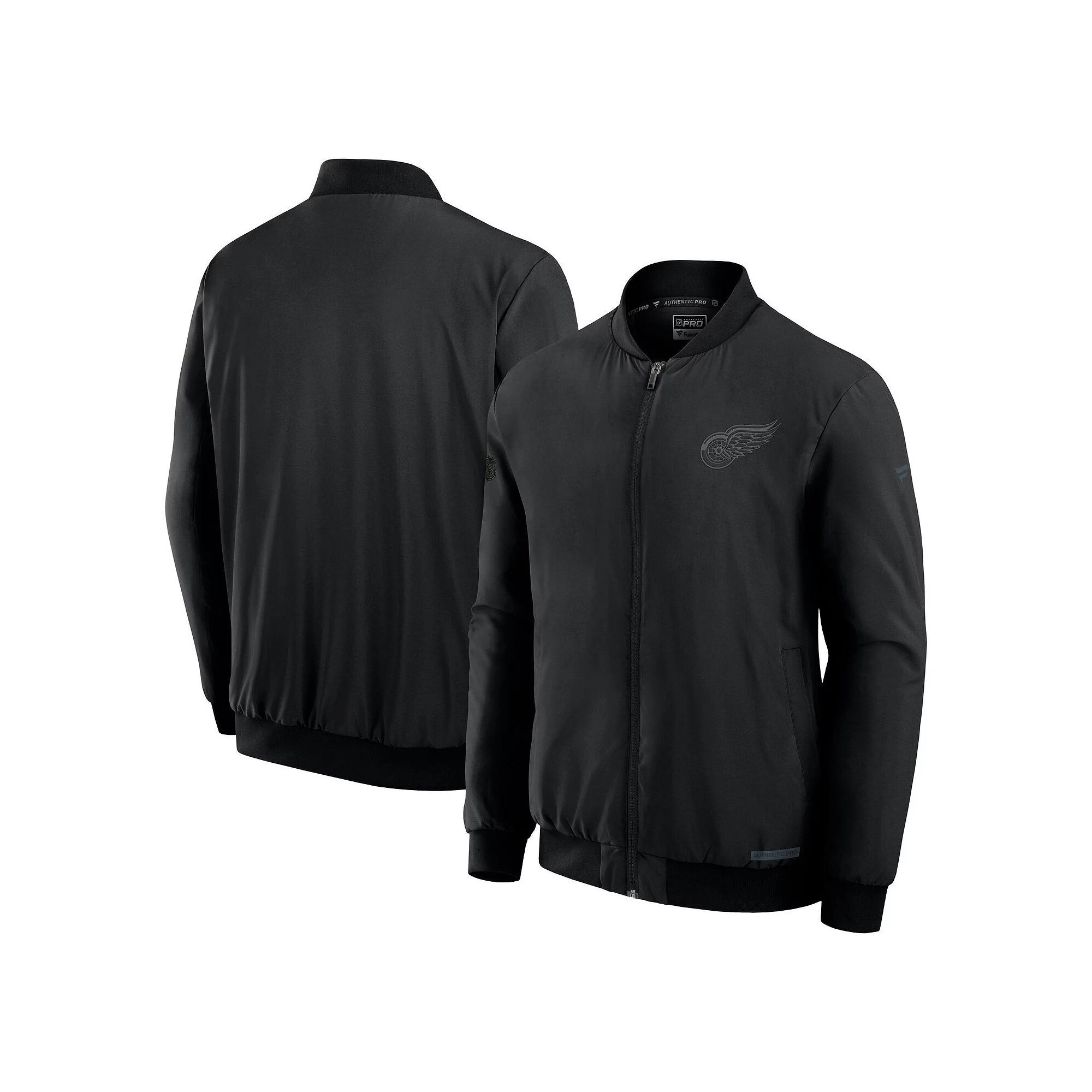 Men's Fanatics Black Chicago Blackhawks Authentic Pro Road Full-Zip Bomber Jacket,  Product Image