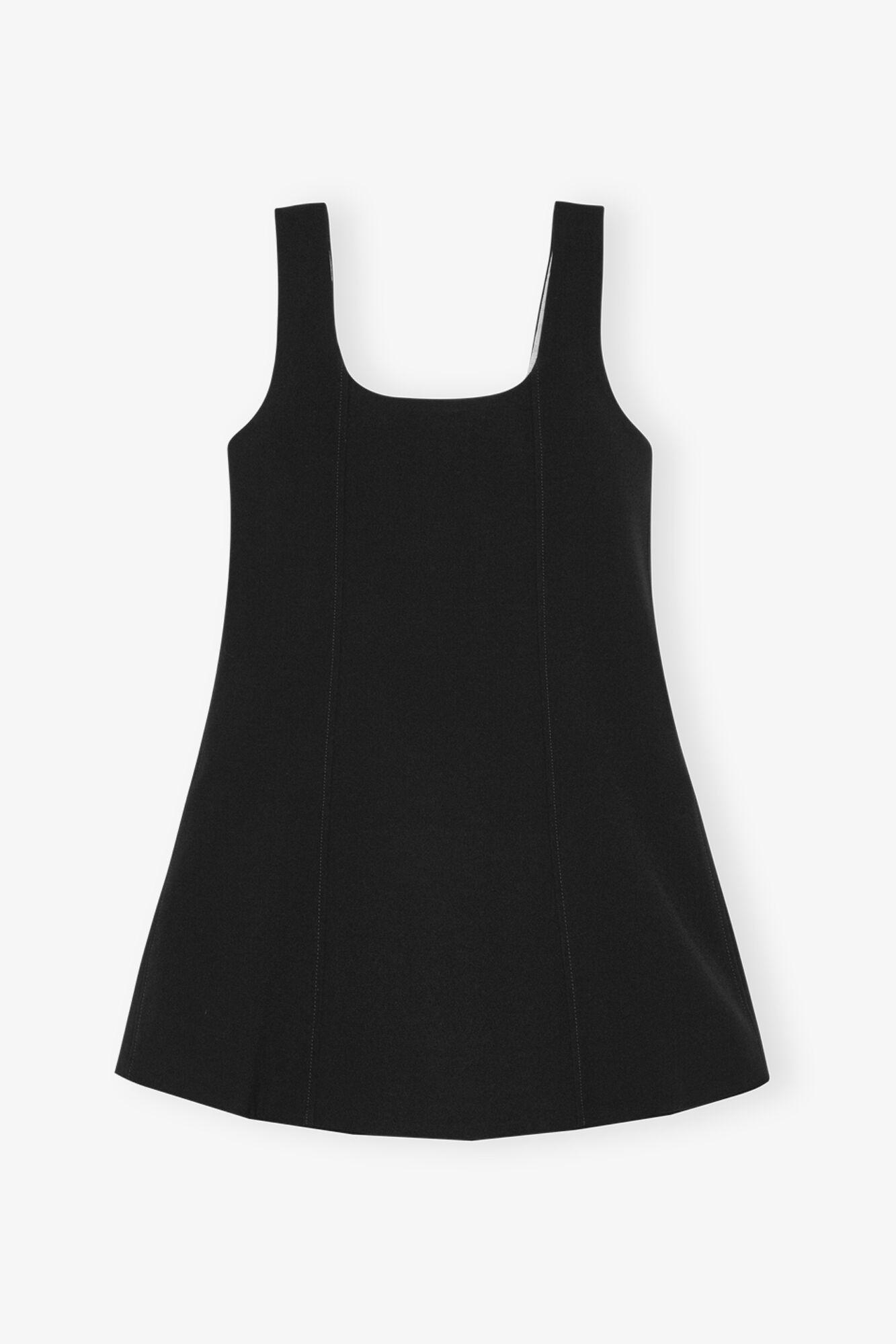 Black Bonded Crepe Mini Dress Product Image