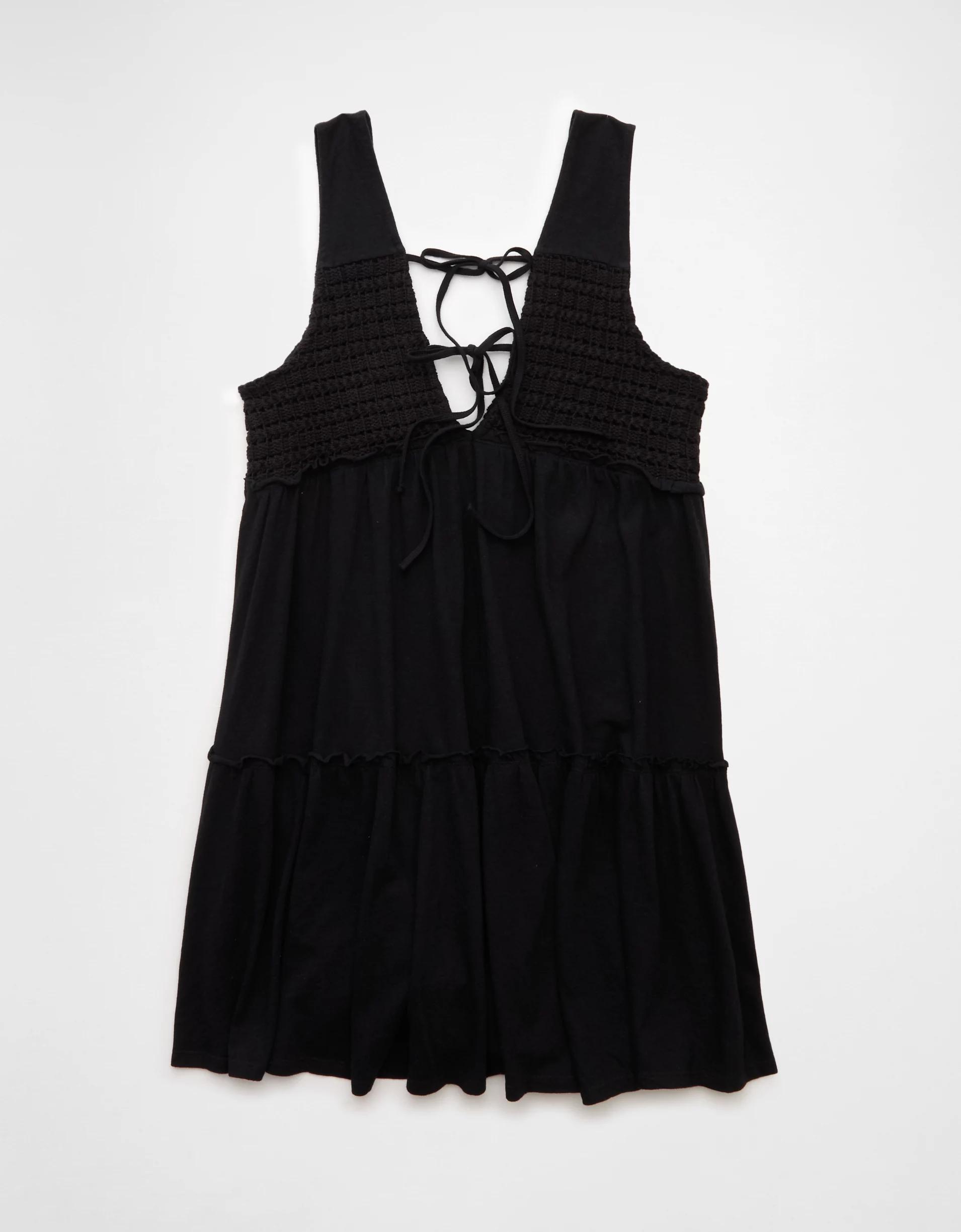 AE Sunchaser Knit V-Neck Crochet Mini Dress Product Image