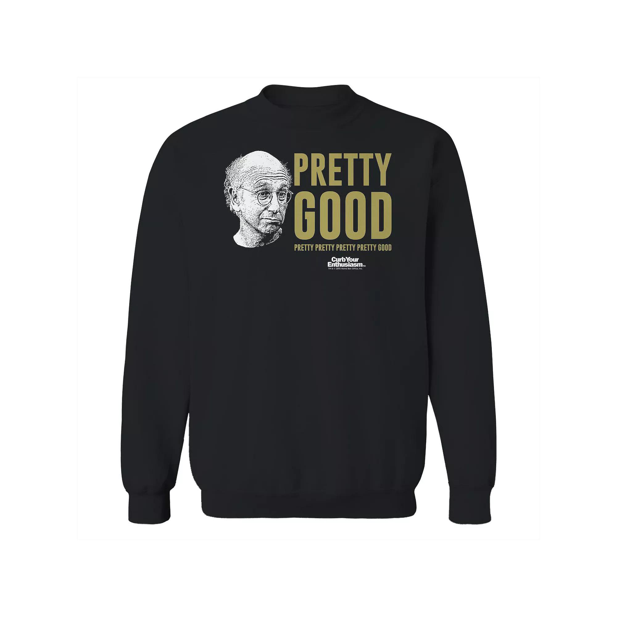 Men's Pretty Good Larry Face Curb Your Enthusiasm Graphic Fleece Crew Sweatshirt, Adult Unisex,  Product Image