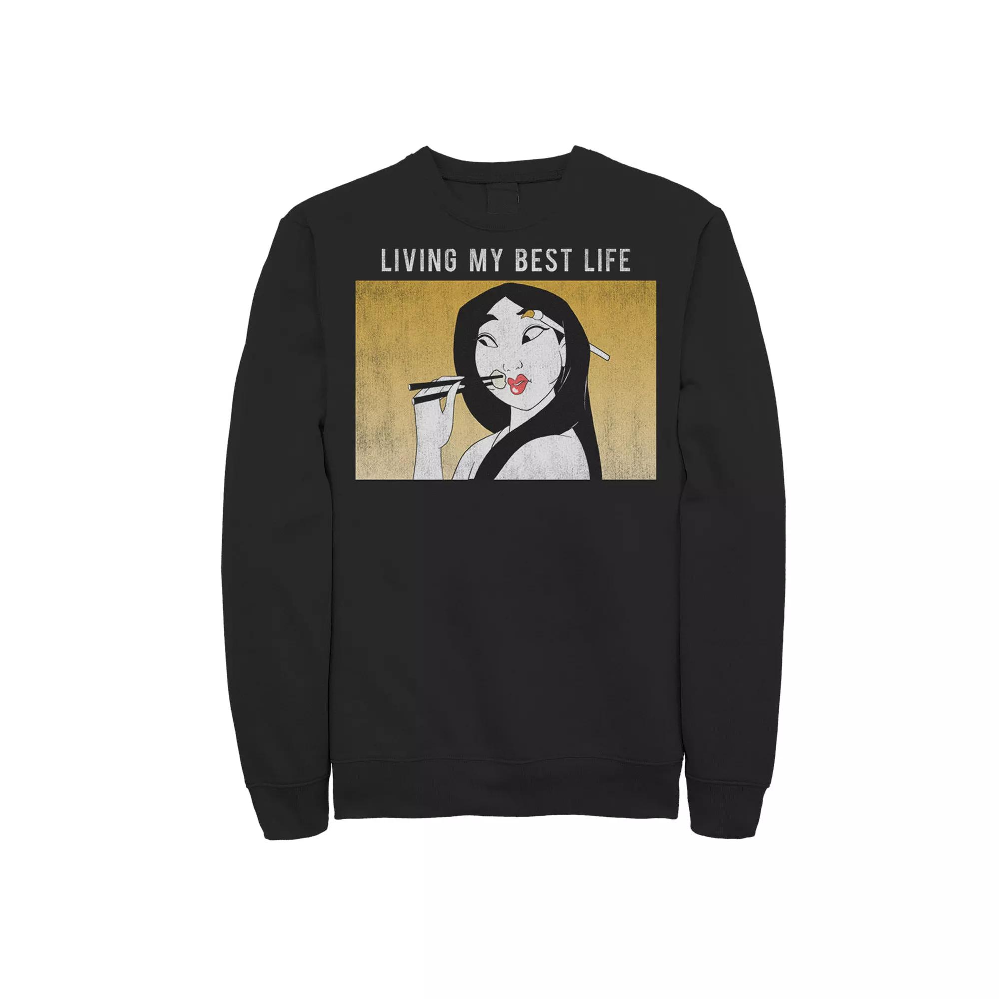 Disney's Mulan Men's Living My Best Life Sweatshirt, Size: XXL, Black Product Image