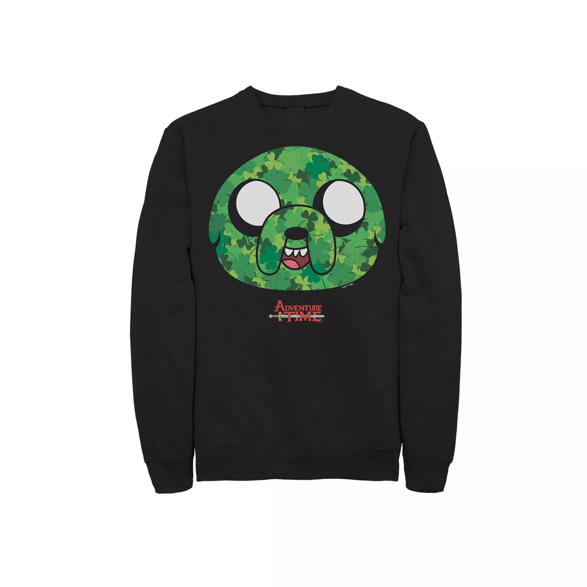 Men's Adventure Time Jake Shamrock St. Patrick's Day Sweatshirt,  Product Image