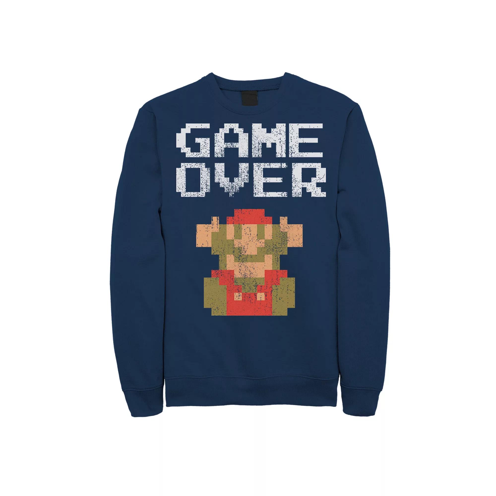 Men's Nintendo Super Mario Classic Game Over Mario Fall Sweatshirt,  Product Image