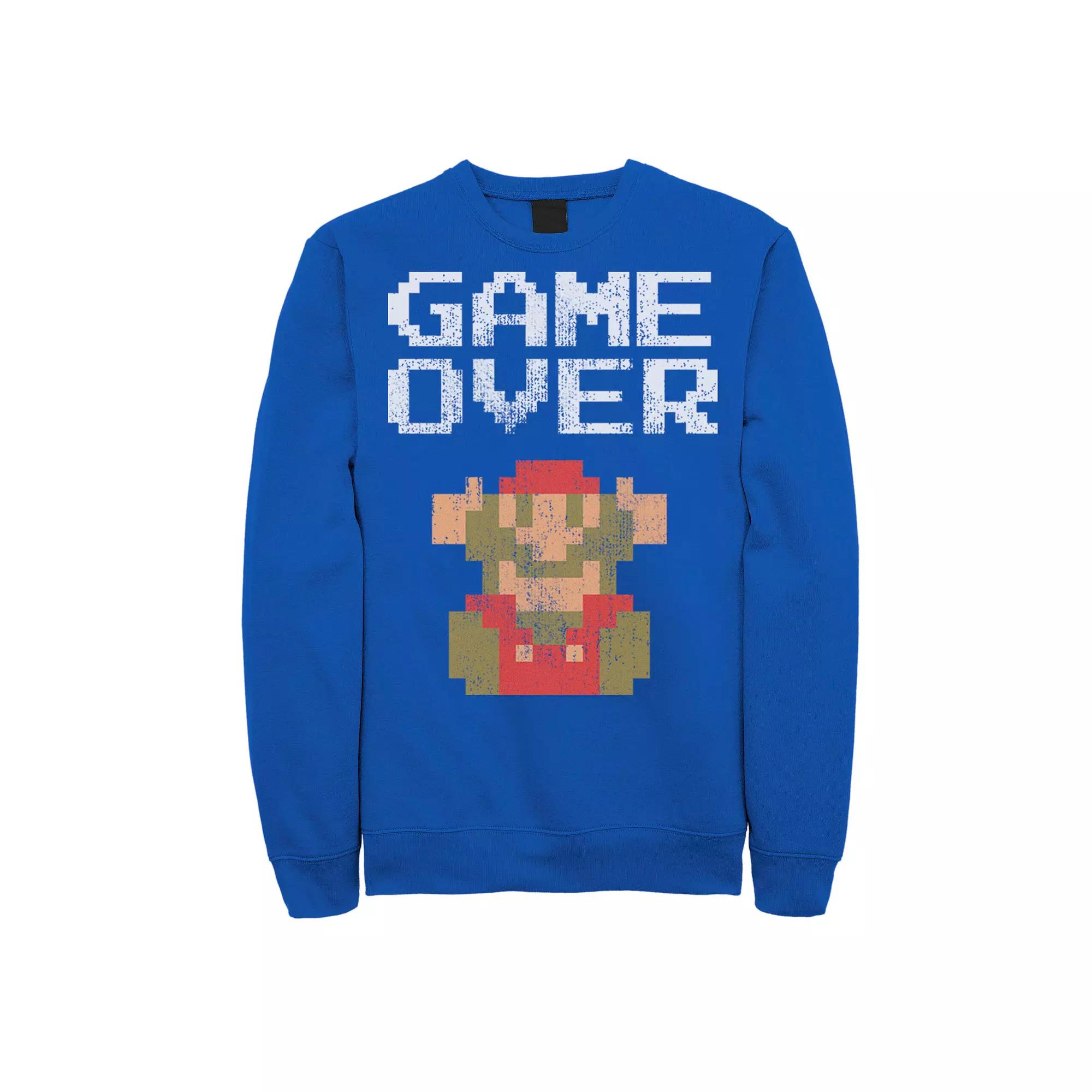 Men's Nintendo Super Mario Classic Game Over Mario Fall Sweatshirt,  Product Image