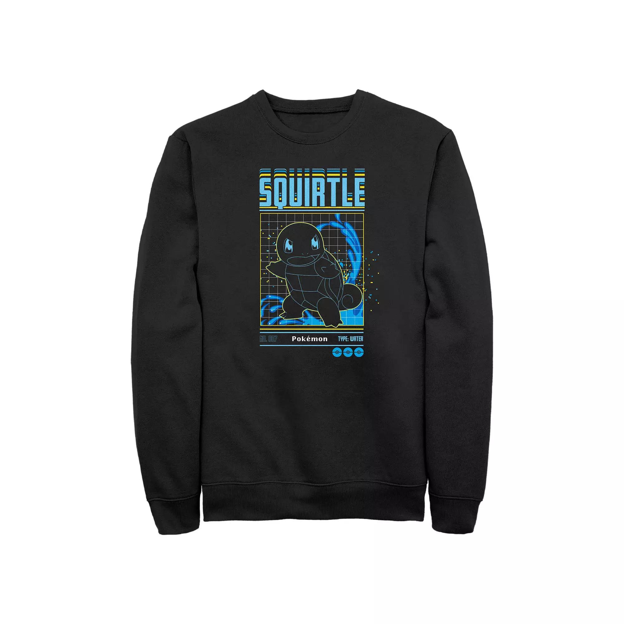 Men's Pokemon Squirtle Grid Background Graphic Fleece,  Product Image