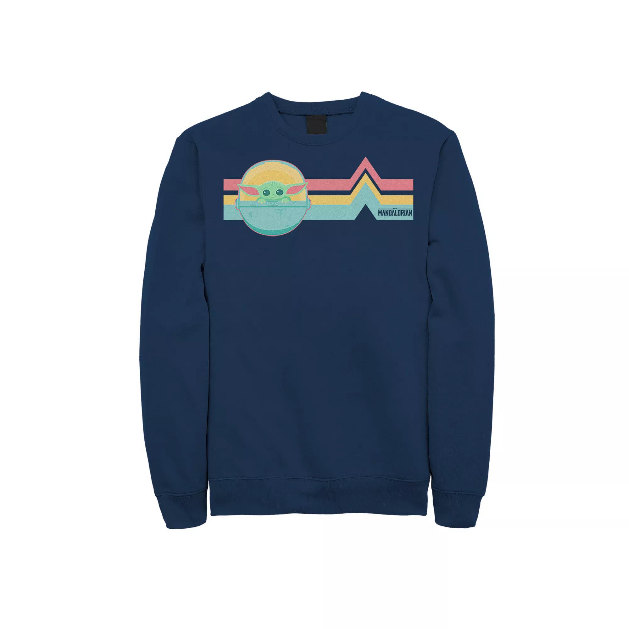 Men's Star Wars The Mandalorian The Child Rainbow Chest Lines Sweatshirt,  Product Image