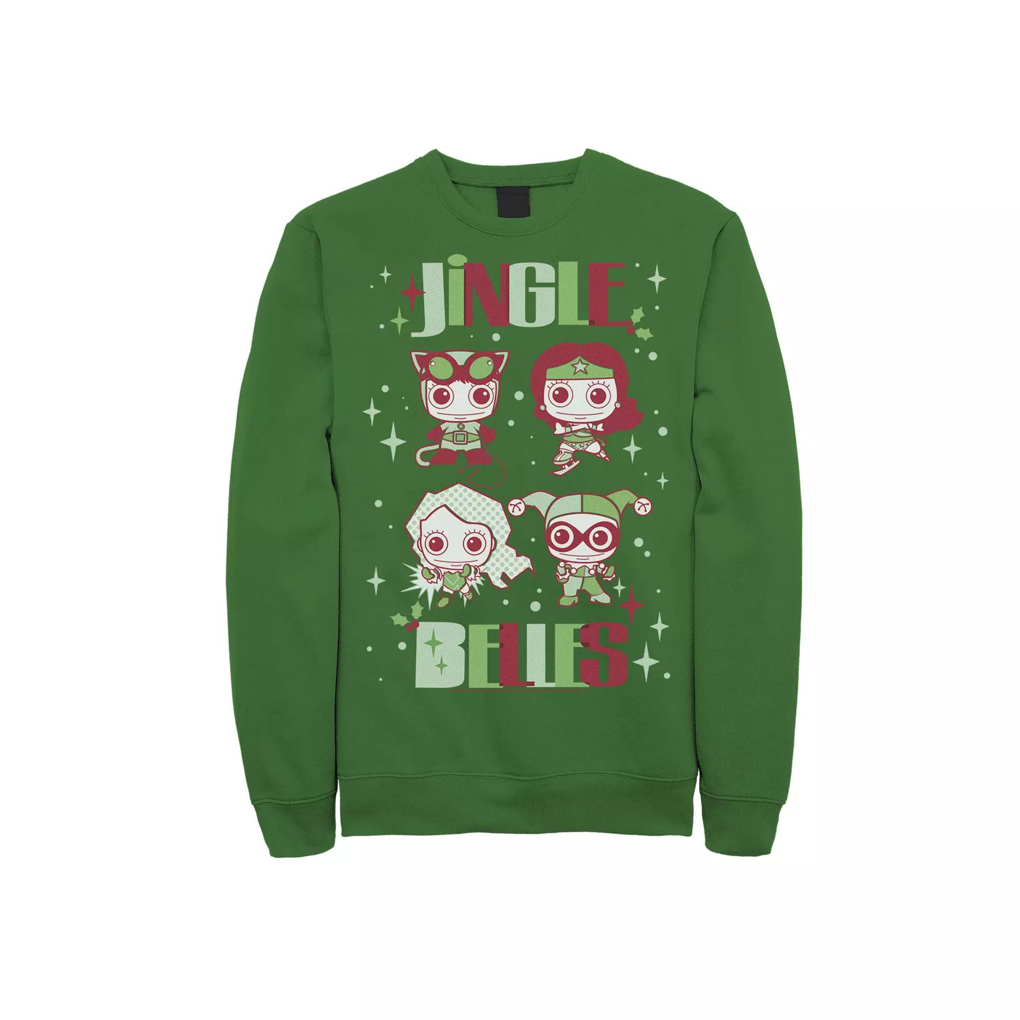 Men's DC Comics Justice League Jingle Belles Christmas Sweatshirt, Size: XL, Kelly Product Image