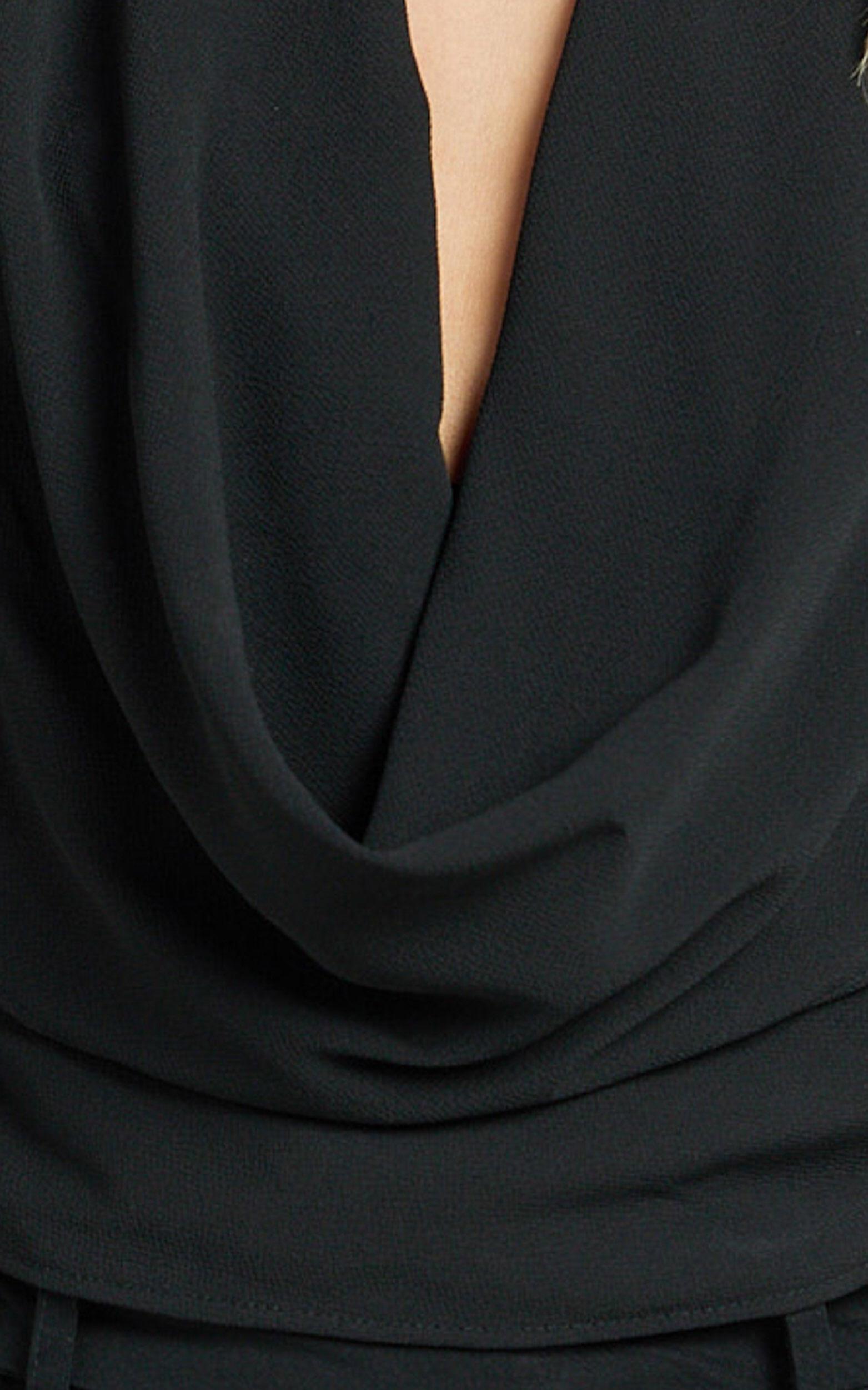 Berlina Top - Halter Neck Cowl Scarf Top in Black Product Image