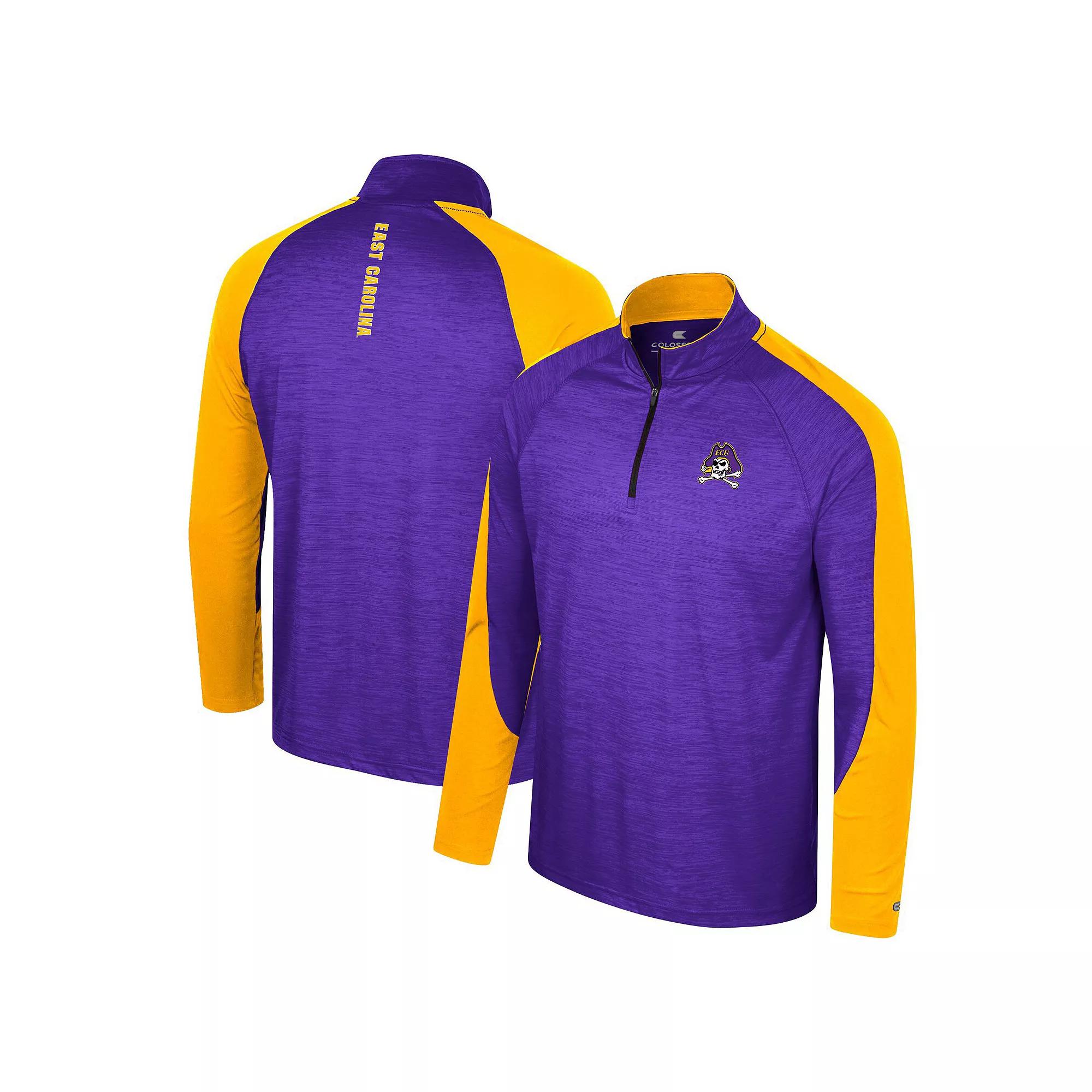 Men's Colosseum Purple ECU Pirates Langmore Raglan Quarter-Zip Top, Size: Large, Ecu Purple Product Image