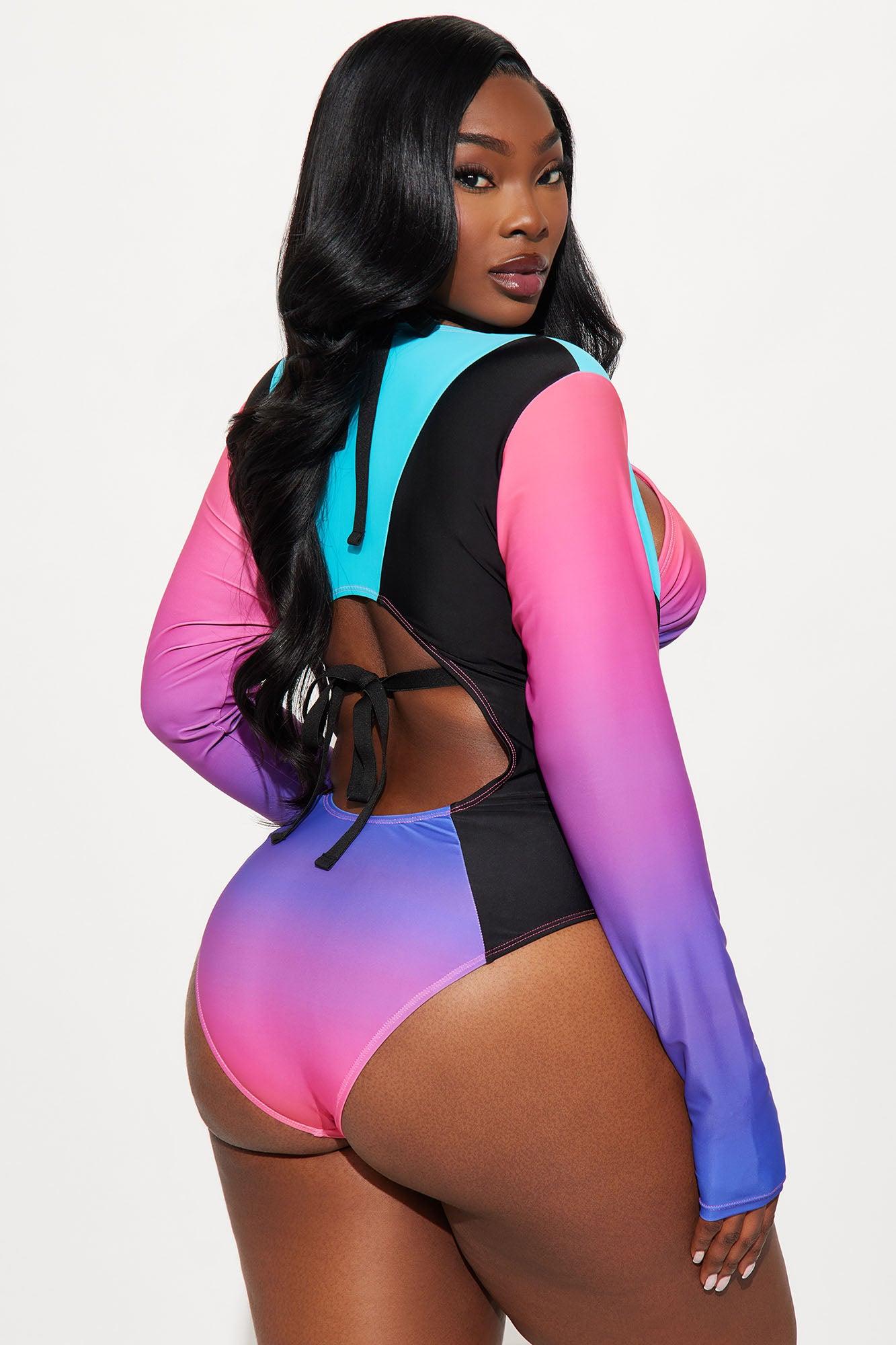 Ariah Long Sleeve 2 Piece Swimsuit - Purple/combo Female Product Image