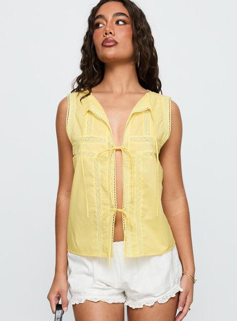 Angourie Blouse Top Lemon Product Image