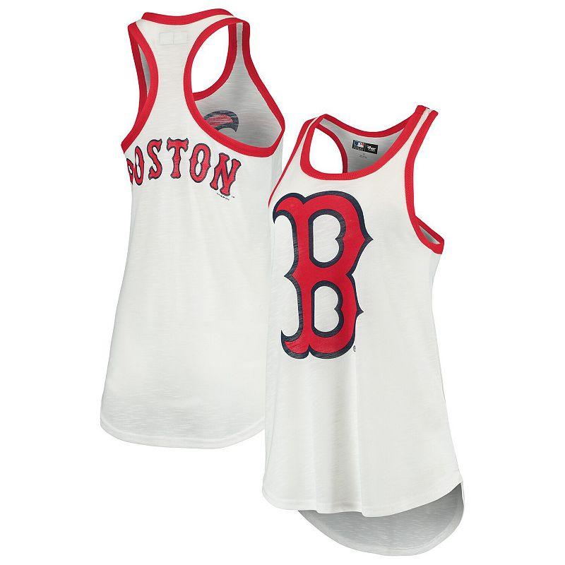Women's G-III 4Her by Carl Banks White Boston Red Sox Tater Racerback Tank Top, Size: Large Product Image