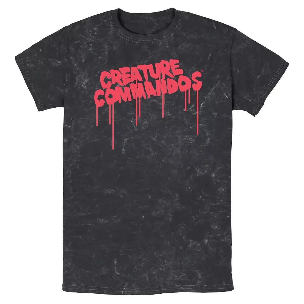 Men's Creature Commandos Drippy Paint Mineral Wash Graphic Tee,  Product Image