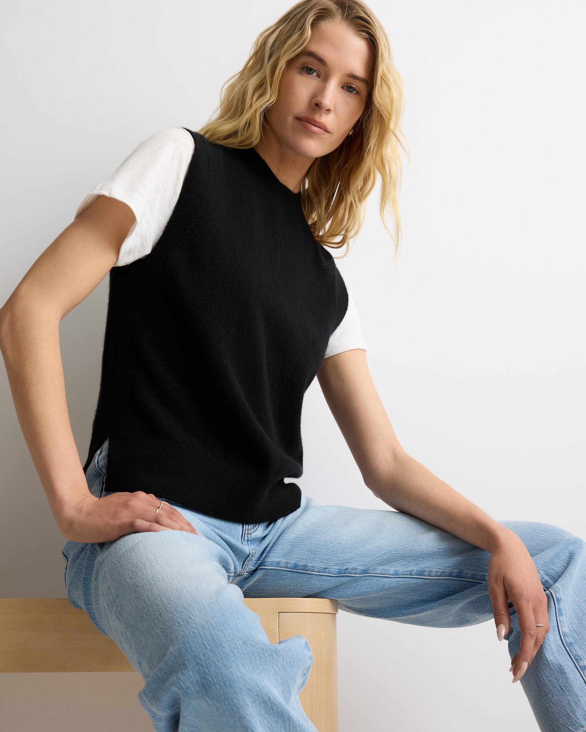 Quince | Women's Mongolian Cashmere Mock Neck Sweater Vest Product Image