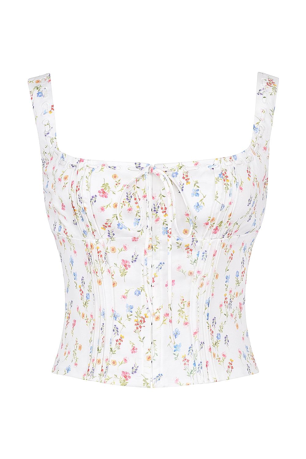Chicca  white posy print top Product Image