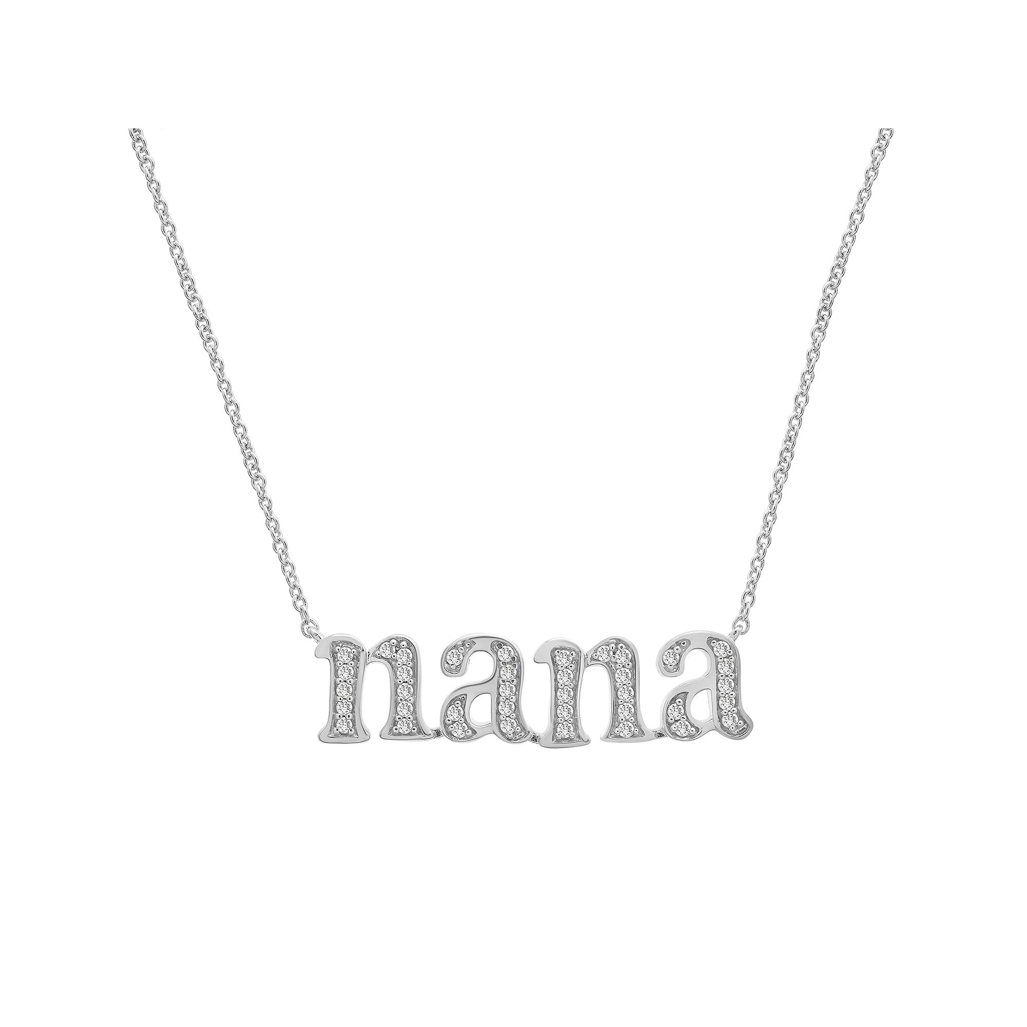 Sterling Silver 1/8 Carat T.W. Diamond Nana Necklace, Women's, Size: 17" Product Image