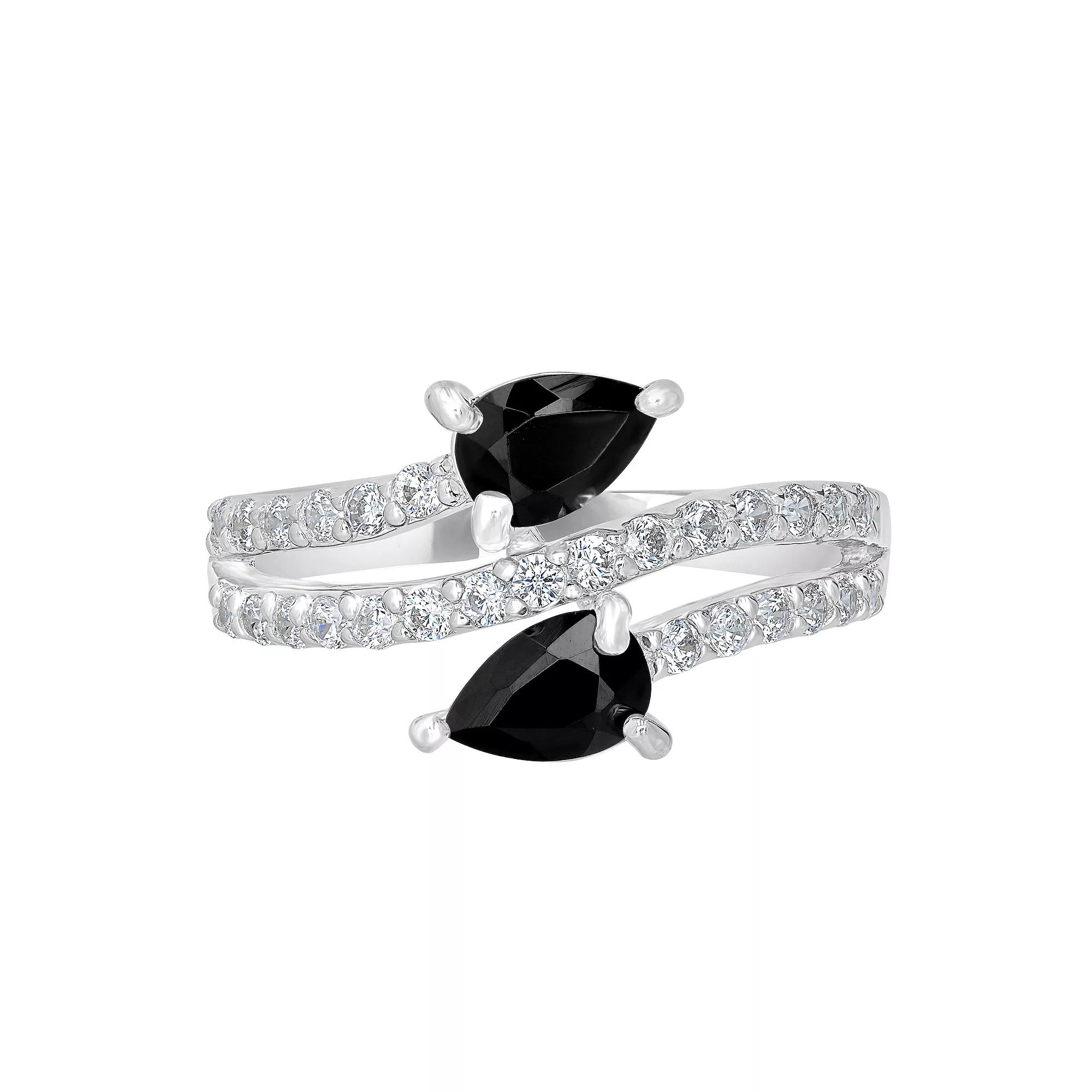 Gemistry Sterling Silver Stone & Cubic Zirconia Pear Bypass Ring, Women's,  Product Image