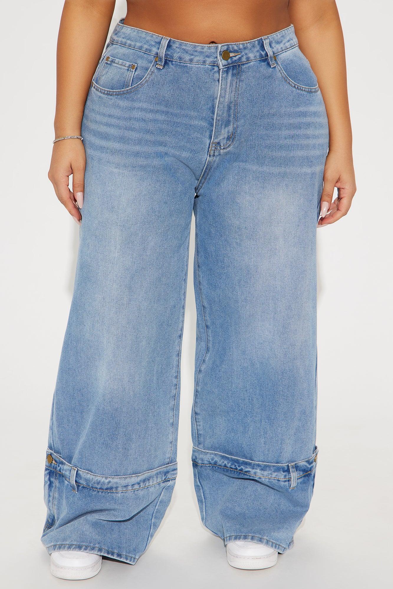 You Do You Cuffed Wide Leg Jeans - Vintage Wash Product Image