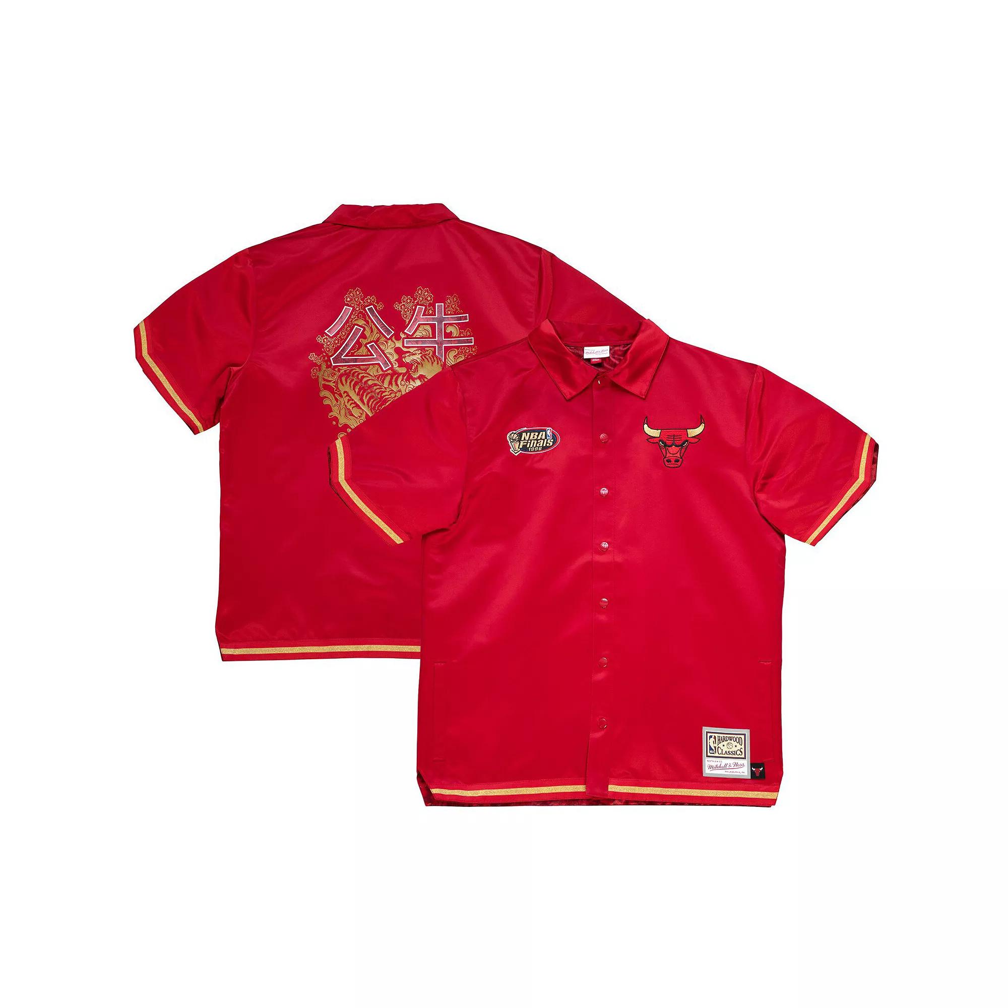 Men's Mitchell & Ness  Red Chicago Bulls Chinese New Year 4.0 Full-Snap Shooting Shirt, Size: Large Product Image