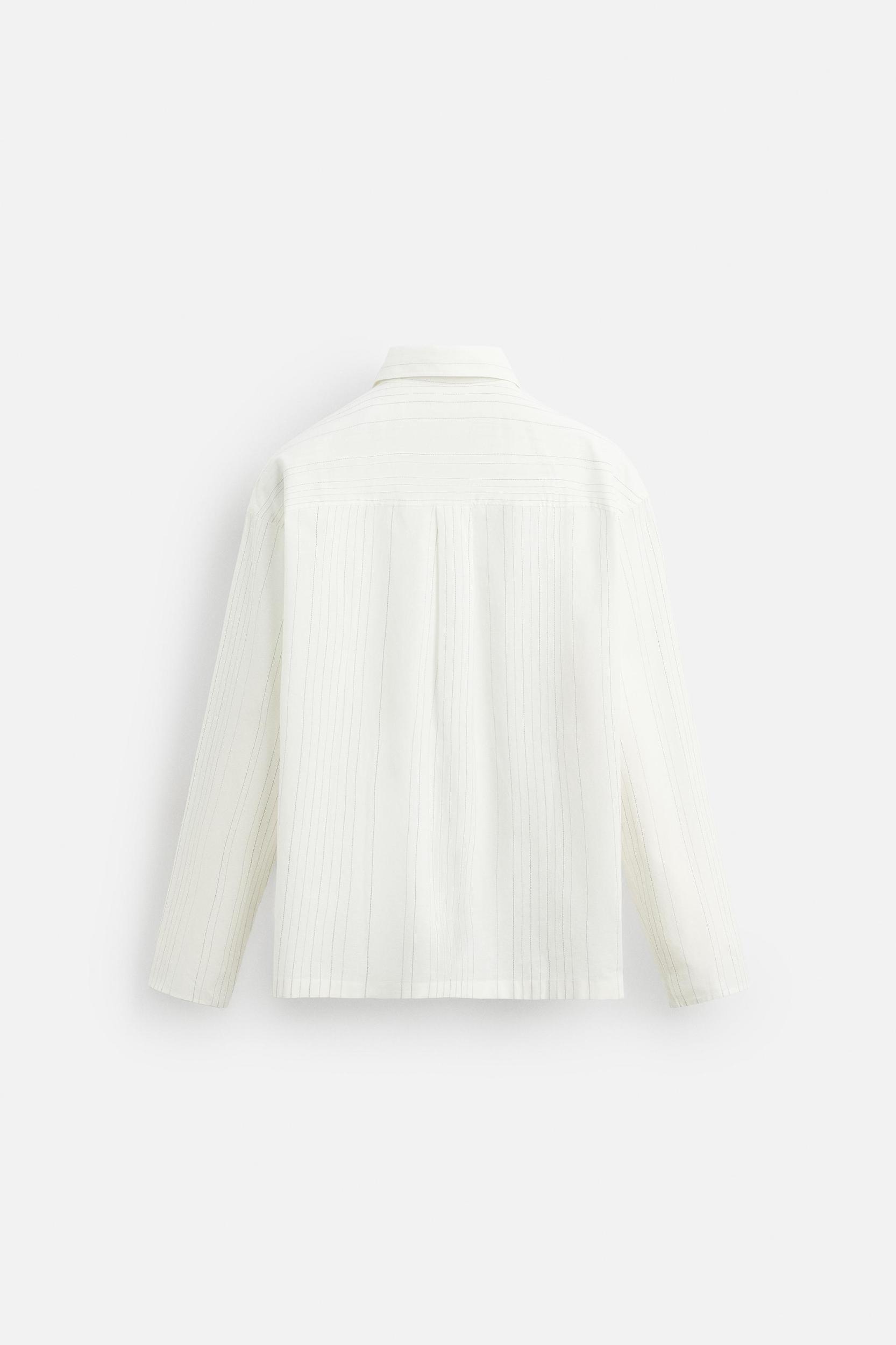 TEXTURED WEAVE STRIPED SHIRT Product Image