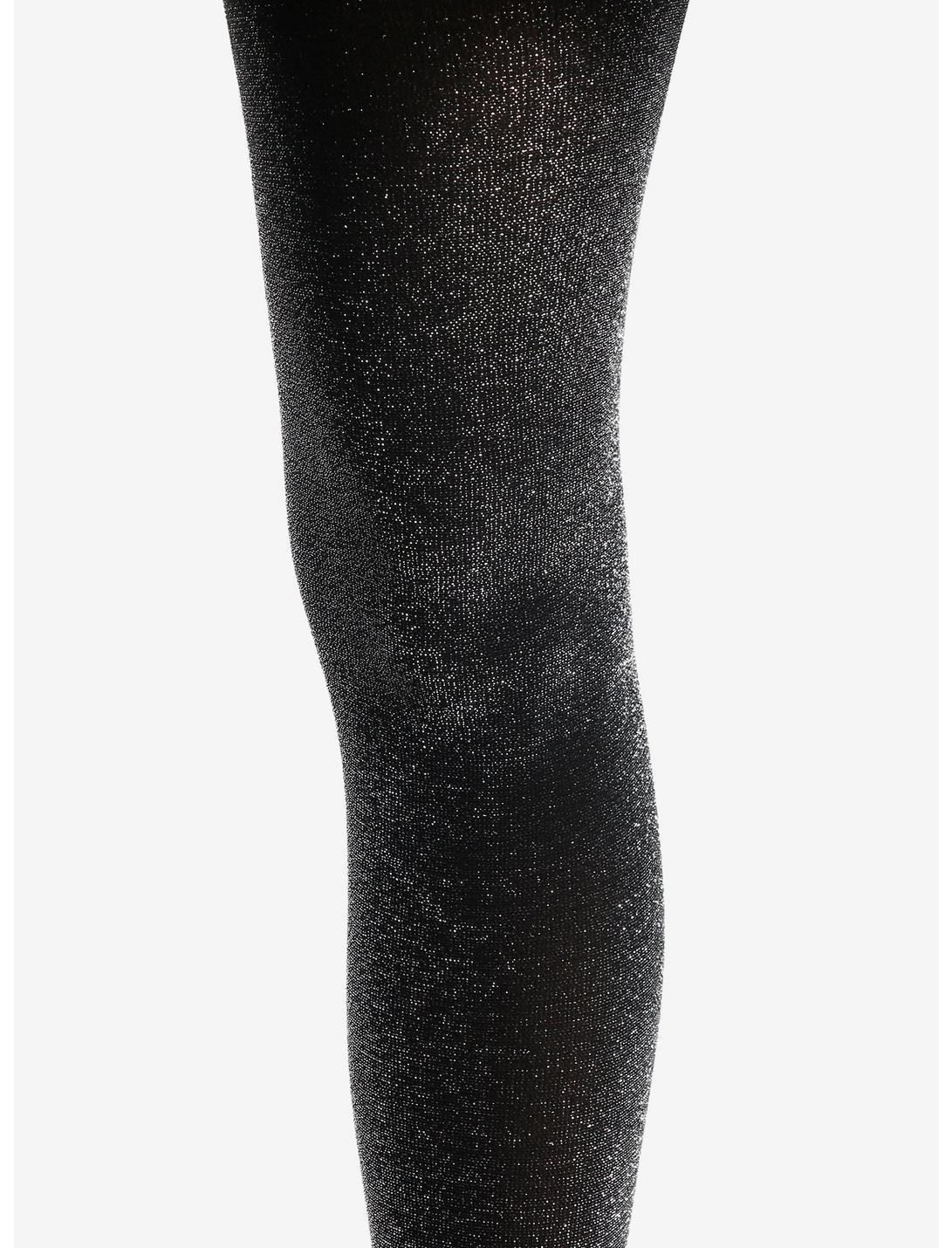 Black & Silver Lurex Tights Product Image