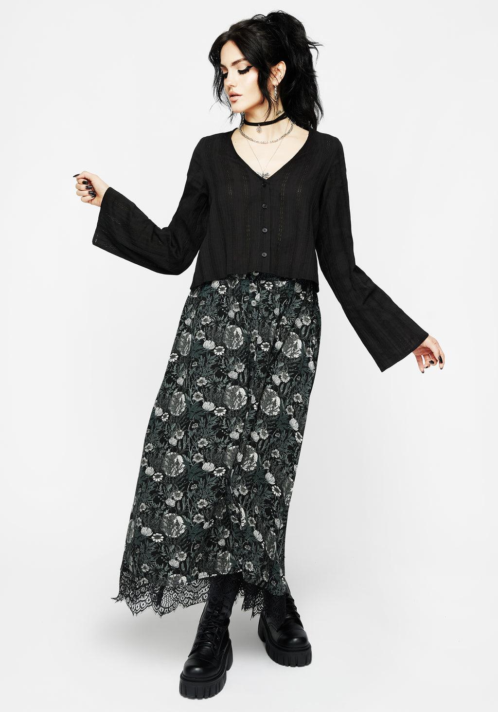 Marcia Broderie Flute Sleeve Button Up Top Product Image