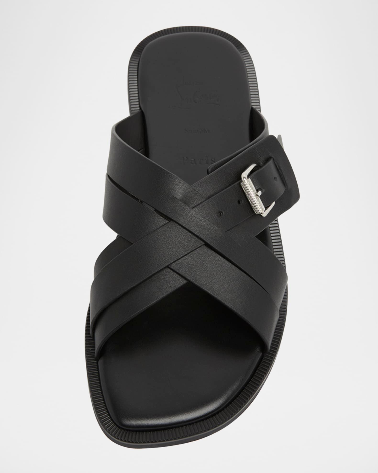Men's Emircross Crisscross Leather Slide Sandals Product Image