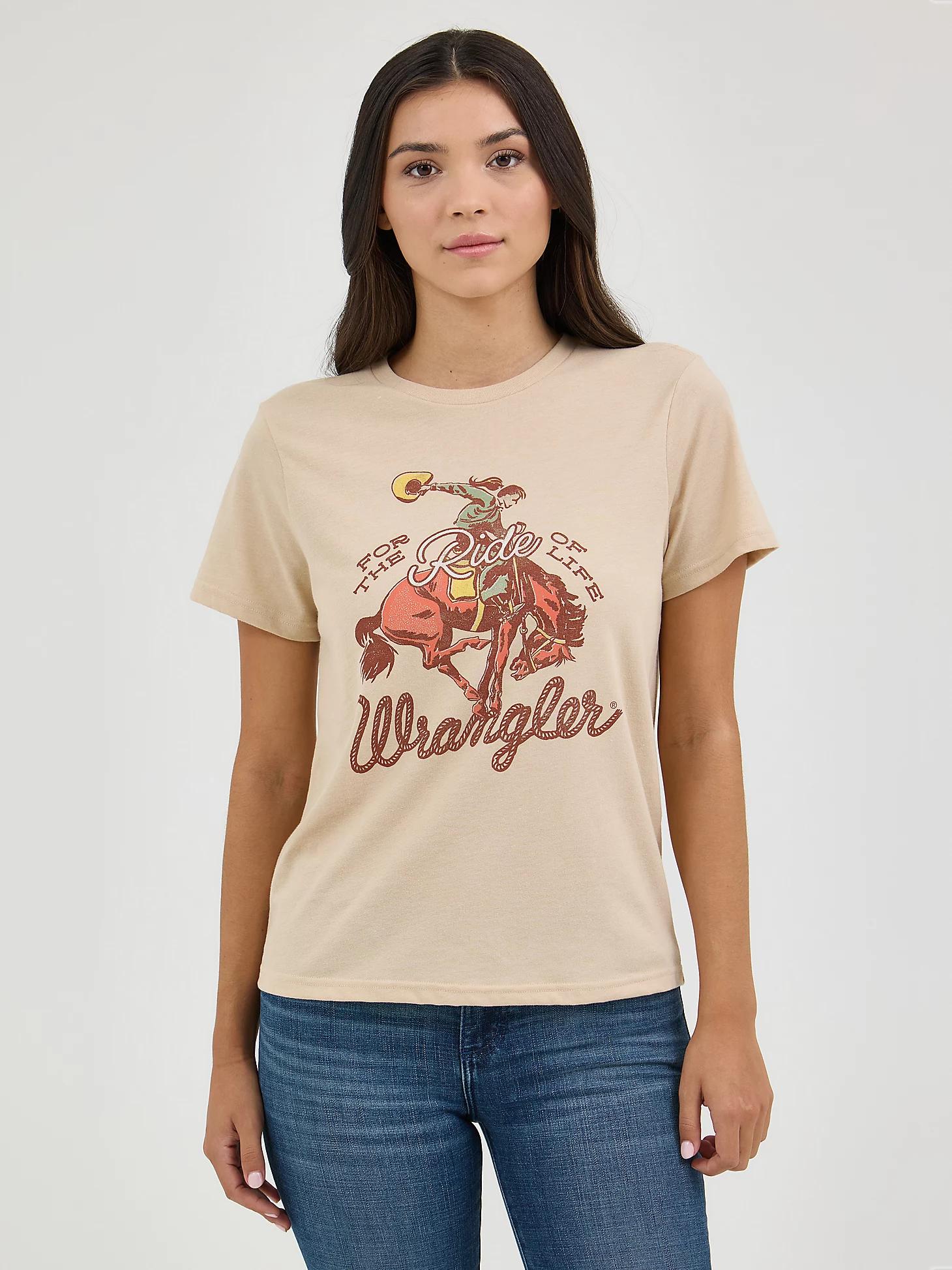 Women's Wrangler Western Graphic Reg Fit Tee in Cement Heather Product Image