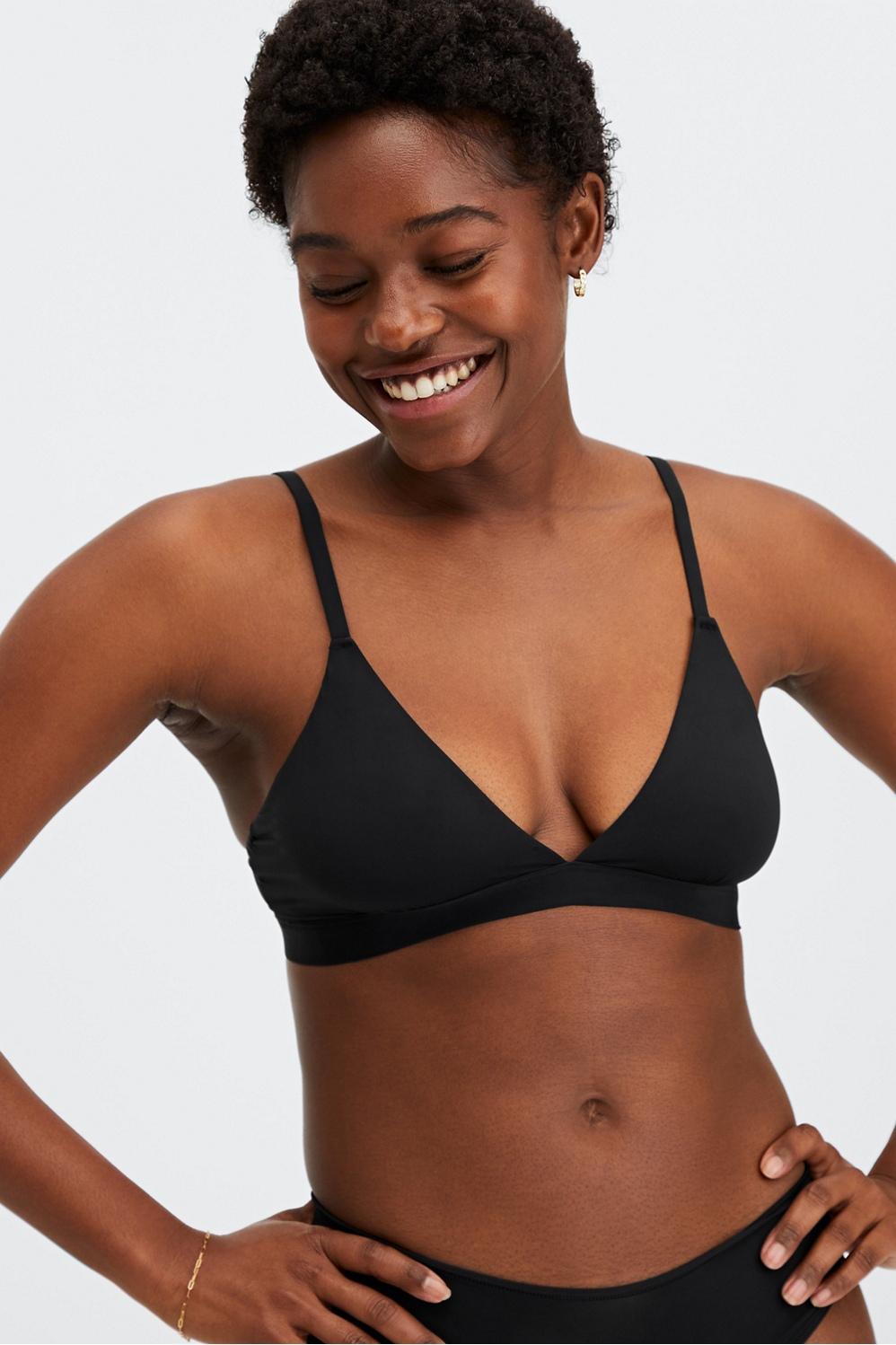 Fabletics Fine Touch Triangle Bralette Womens black Size M Product Image