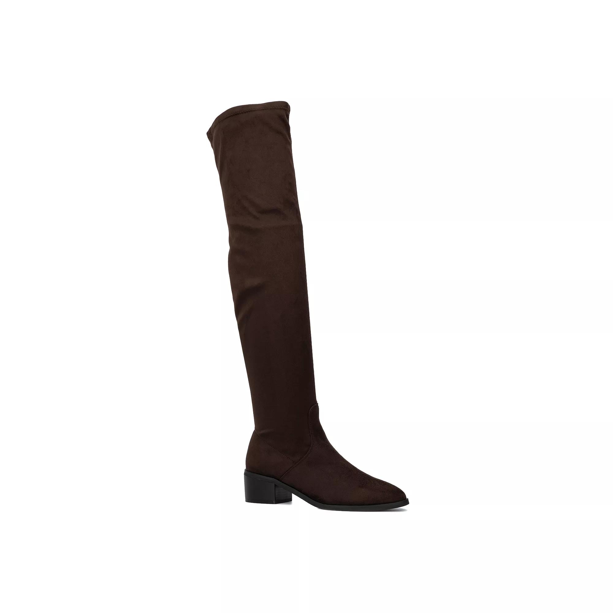 New York & Company Rana Women's Thigh-High Boots, Size: 7.5, Brown Product Image