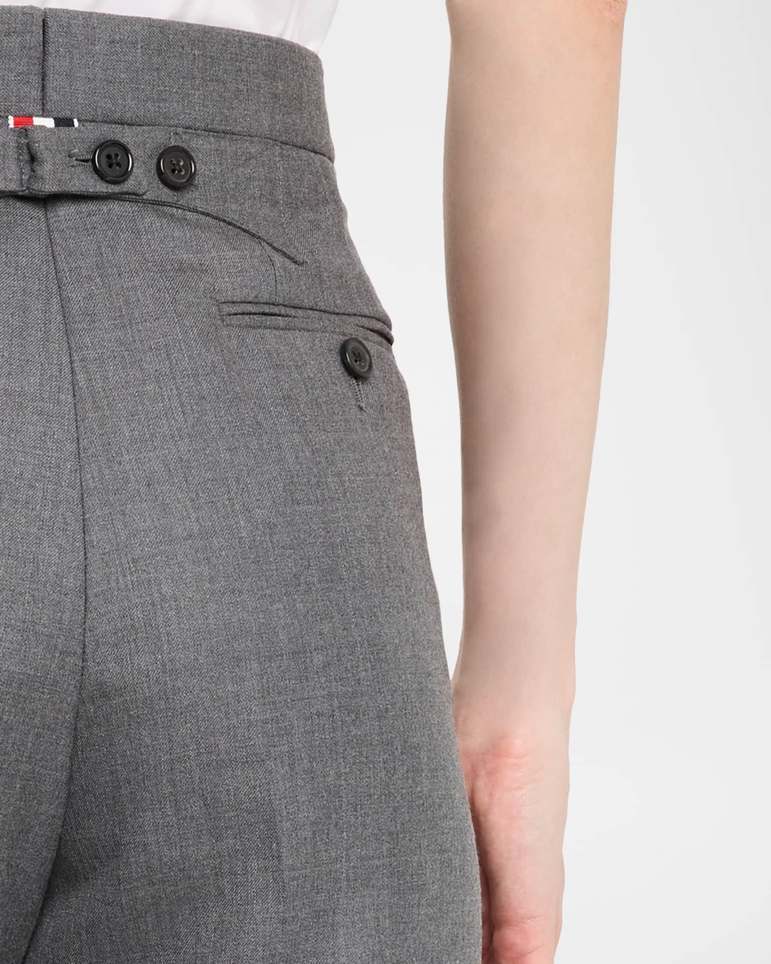 Backstrap Straight-Leg Crop Twill Trousers Product Image