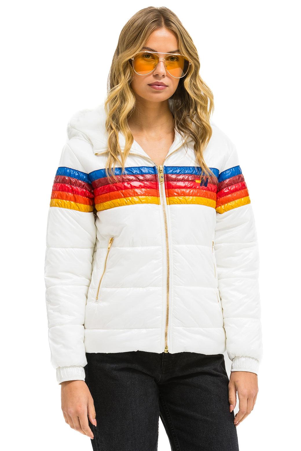 5 STRIPE TREKKER JACKET - GLOSSY WHITE Female Product Image