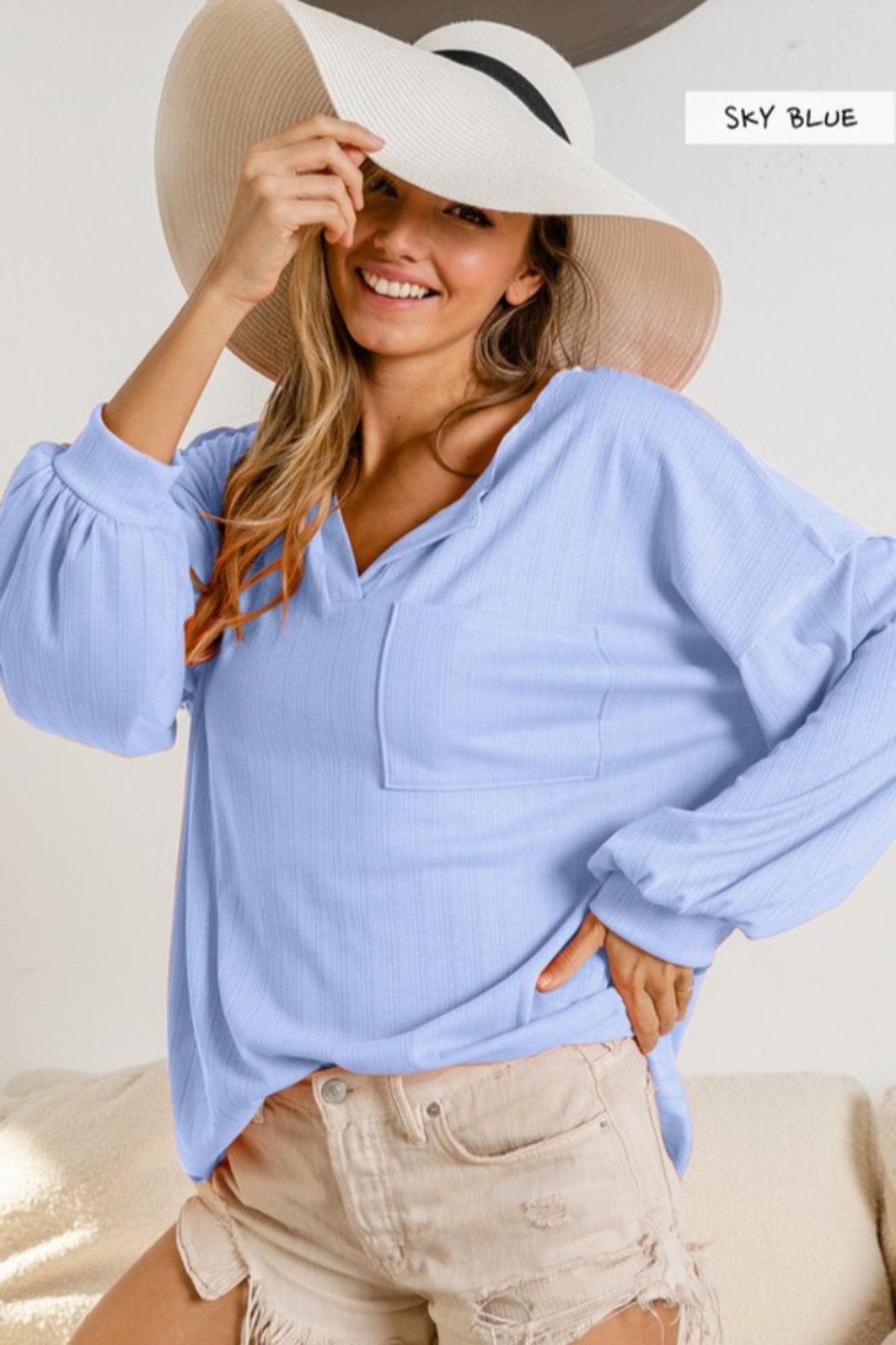 Ribbed Front Pocket Top Product Image