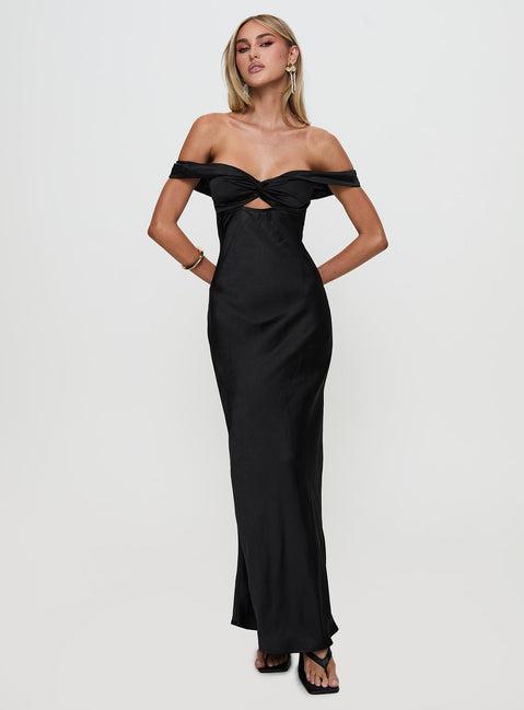 Rava Off The Shoulder Maxi Dress Black Product Image