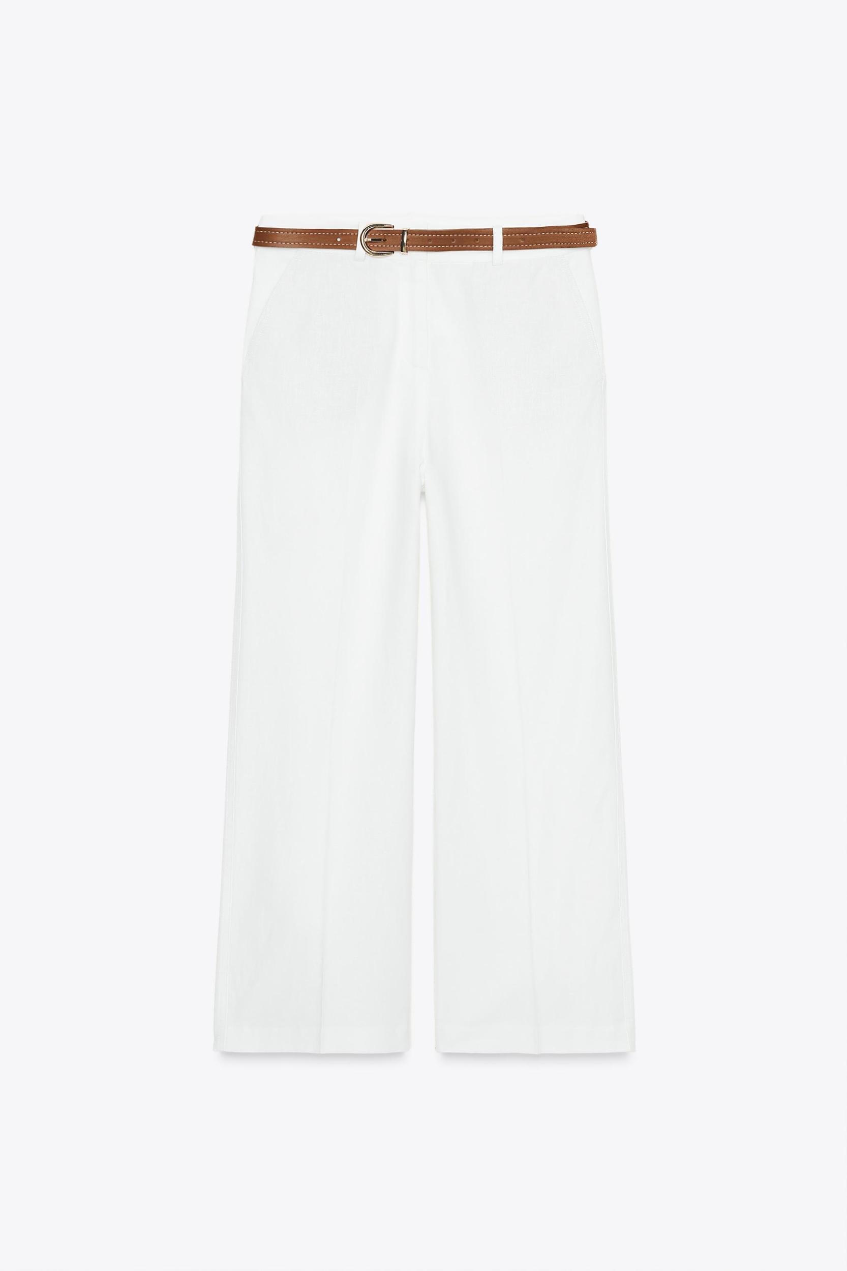 LINEN CULOTTES WITH BELT Product Image