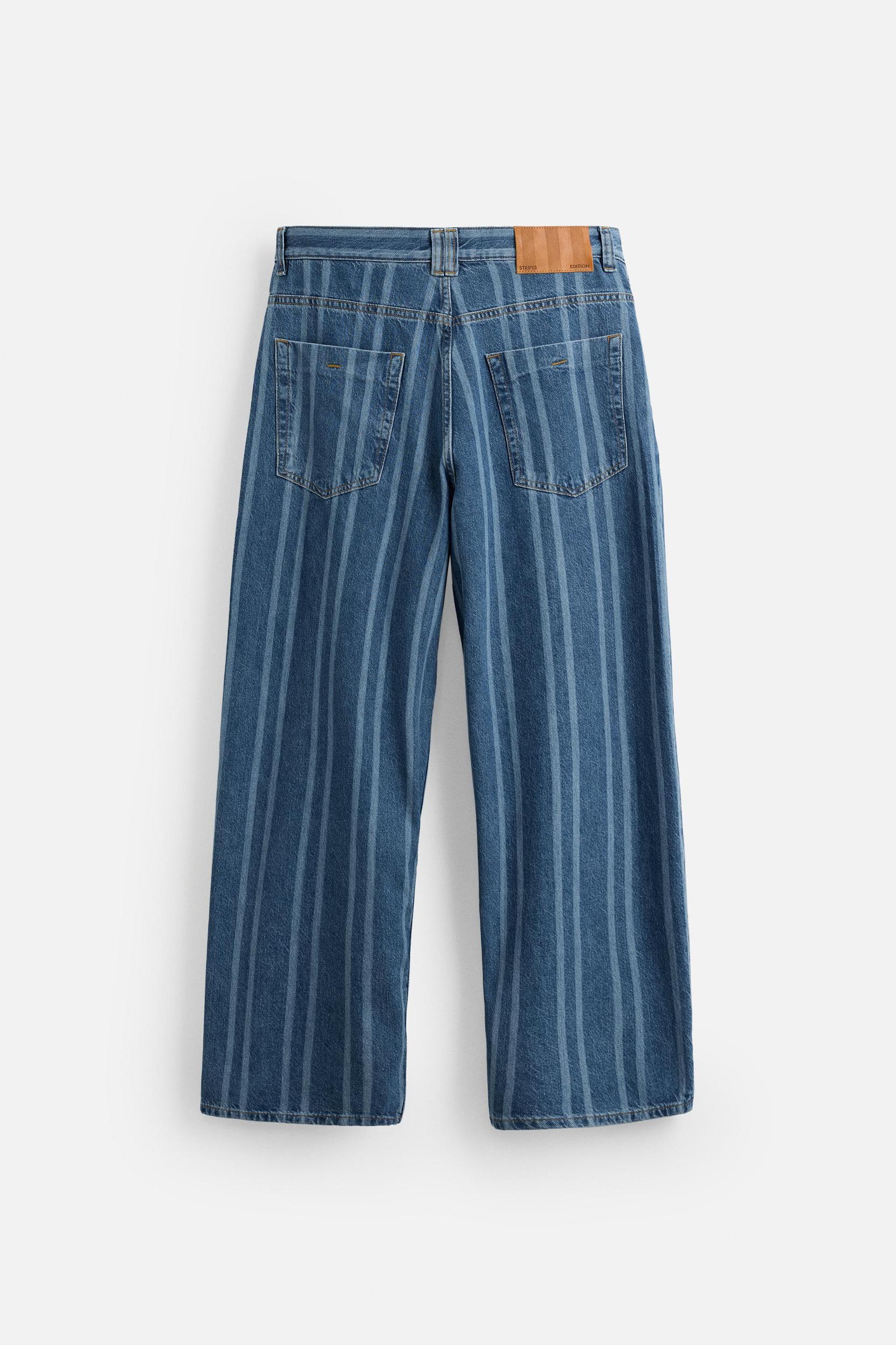 STRIPED RELAXED FIT JEANS Product Image