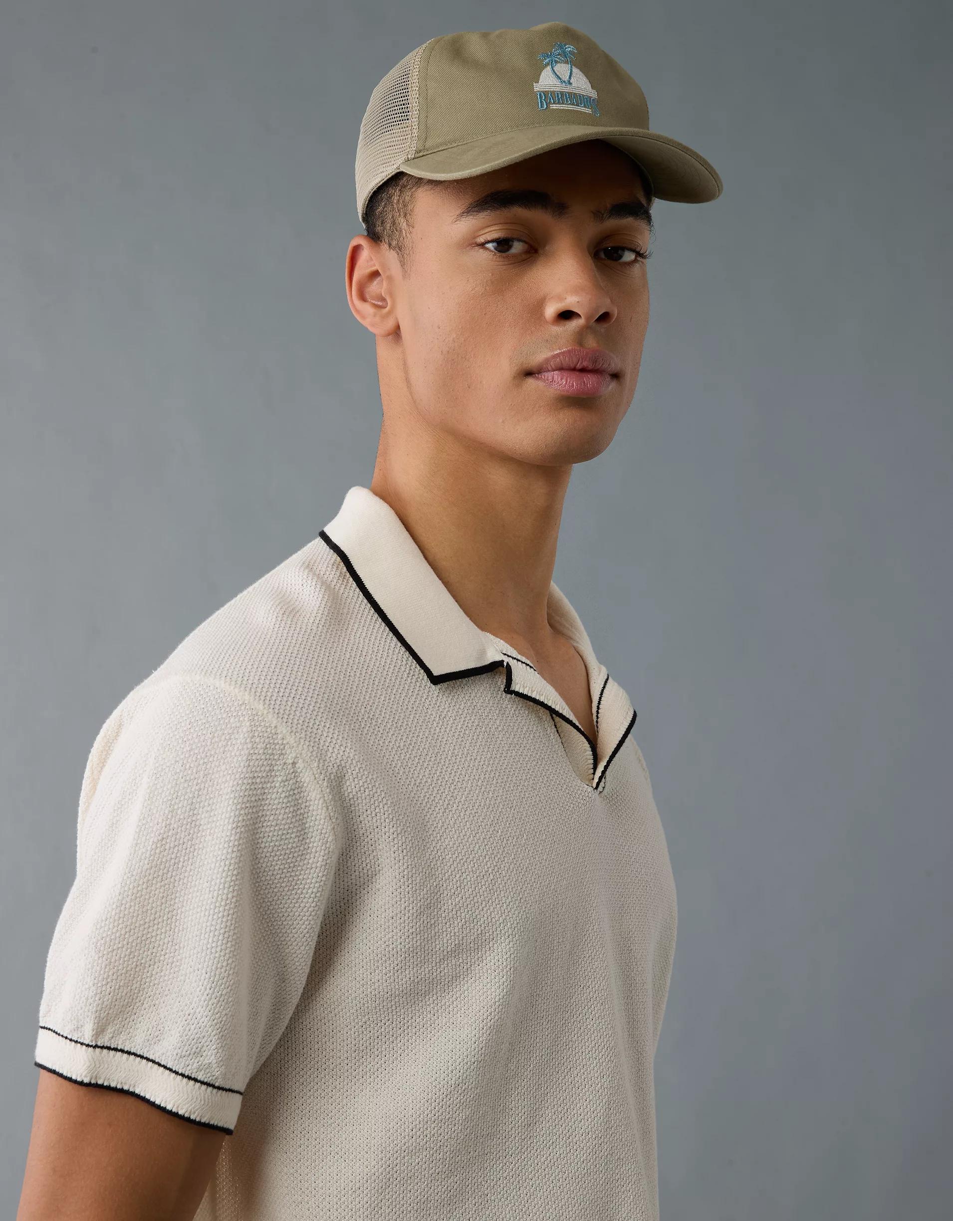 AE Weekend Tipped Sweater Polo Shirt Product Image