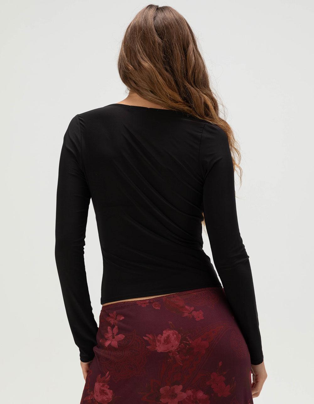 FULL TILT Hardware Womens Long Sleeve Top - BLACK Product Image