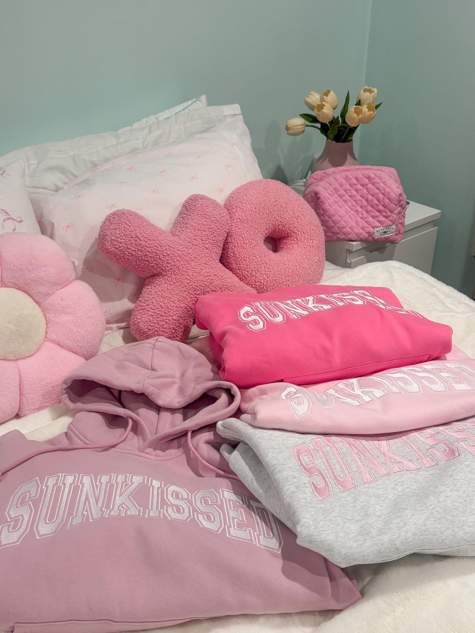 Mauve Mist Varsity Embroider Hoodie Product Image