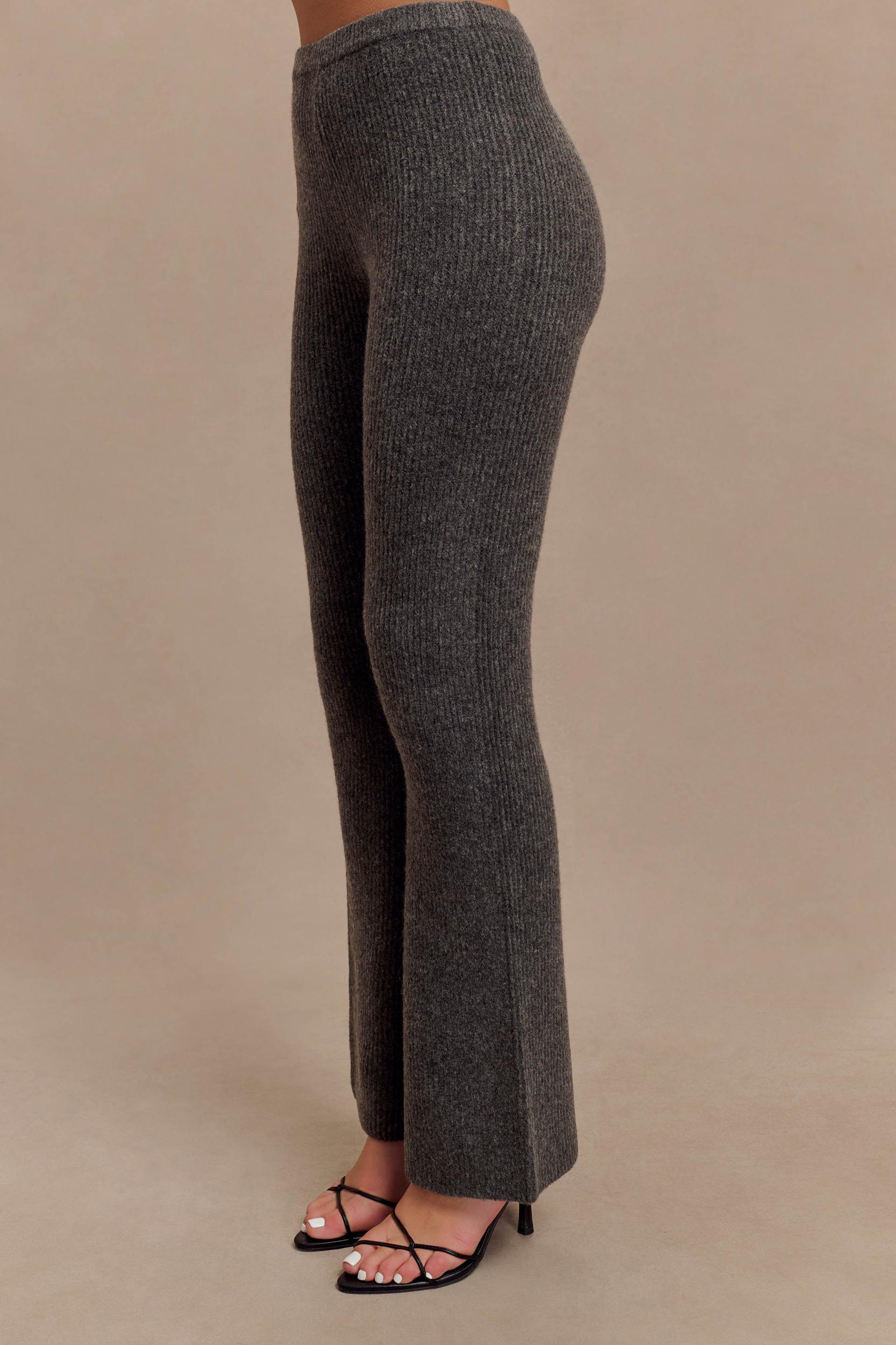 Shyann Straight Leg Knit Pant - Charcoal Marle Product Image