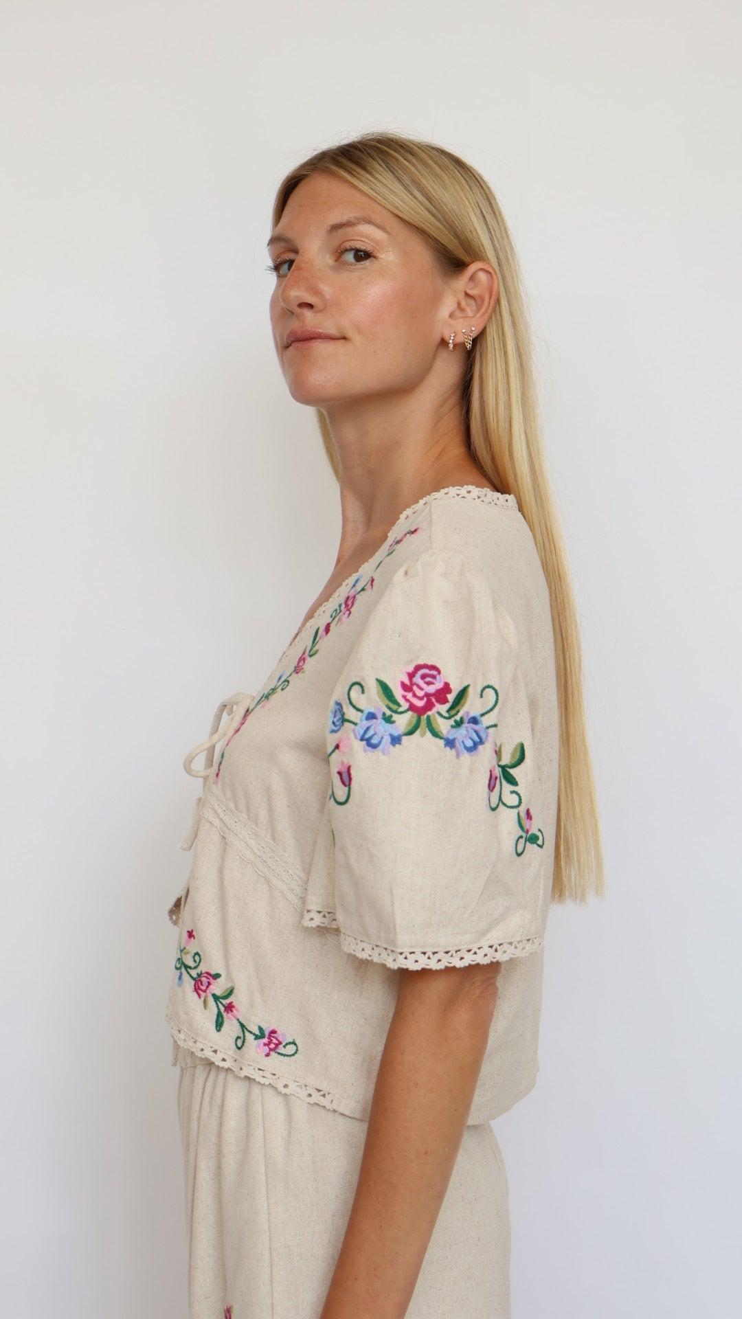 Embroidered Crop Top Product Image