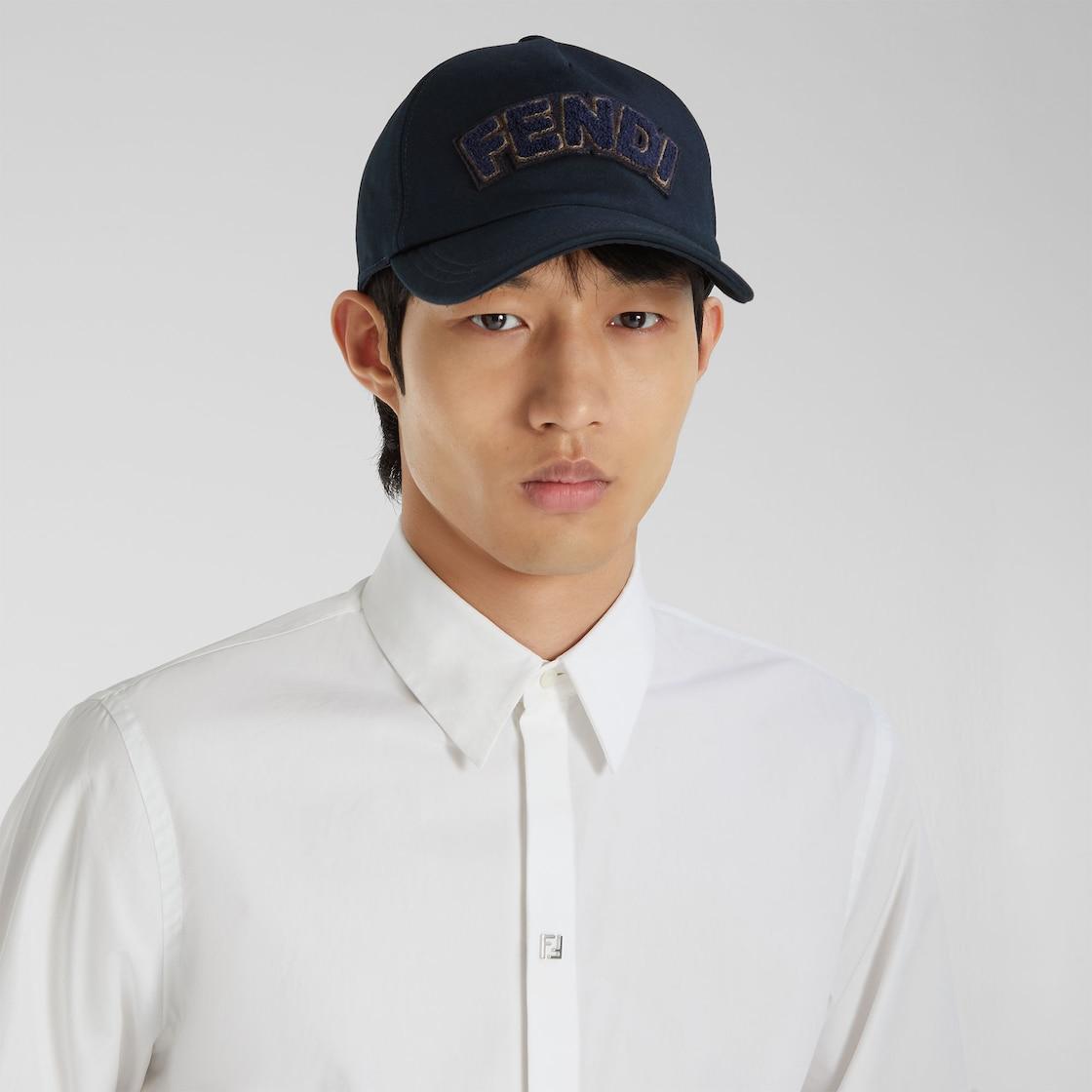HatBlue cotton baseball cap Product Image
