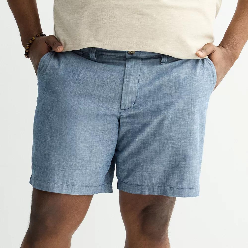 Big & Tall Sonoma Goods For Life® Flexwear Flat Front Shorts, Men's, Size: 48, Chambray Product Image