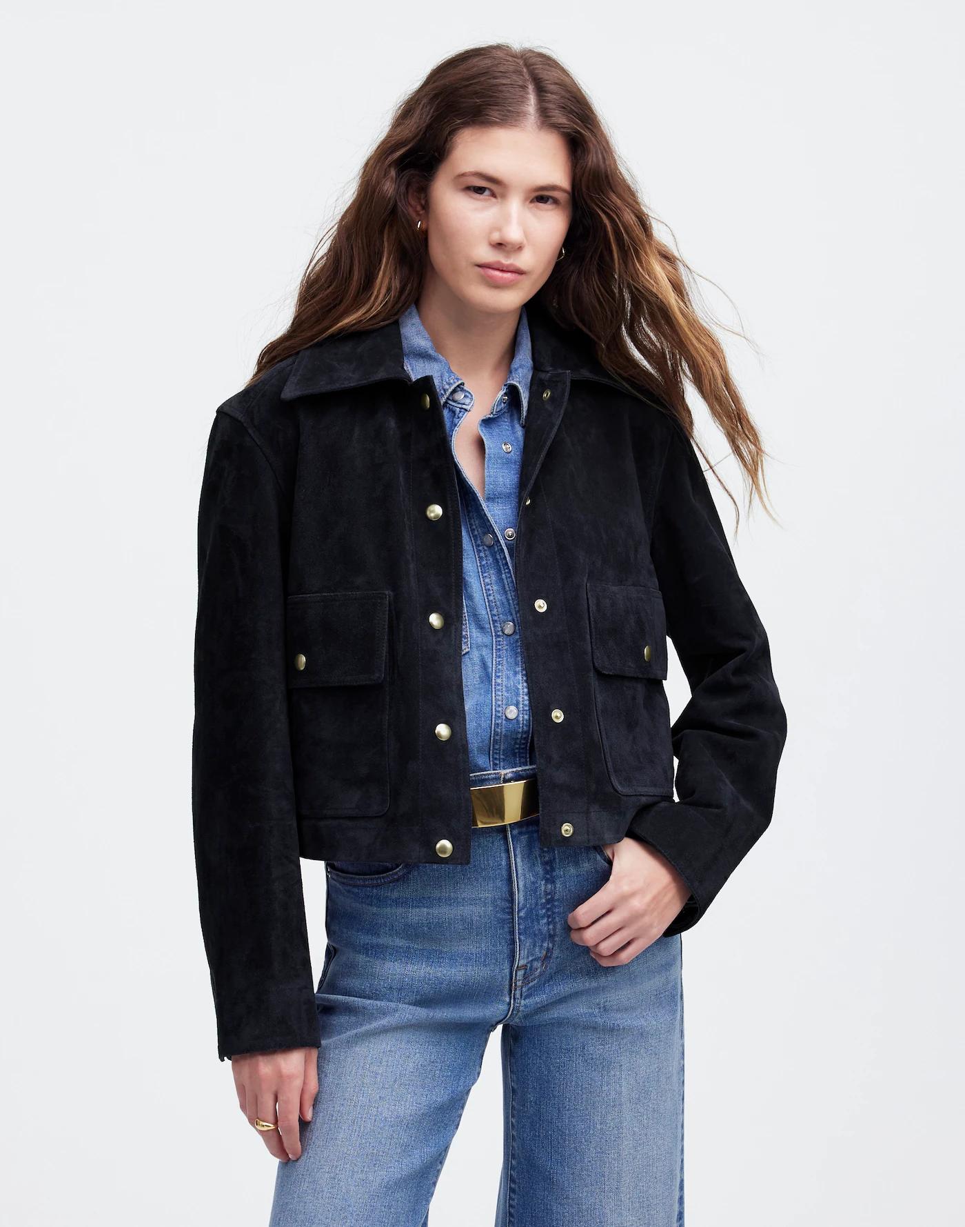 Crop Chore Jacket in Suede Product Image