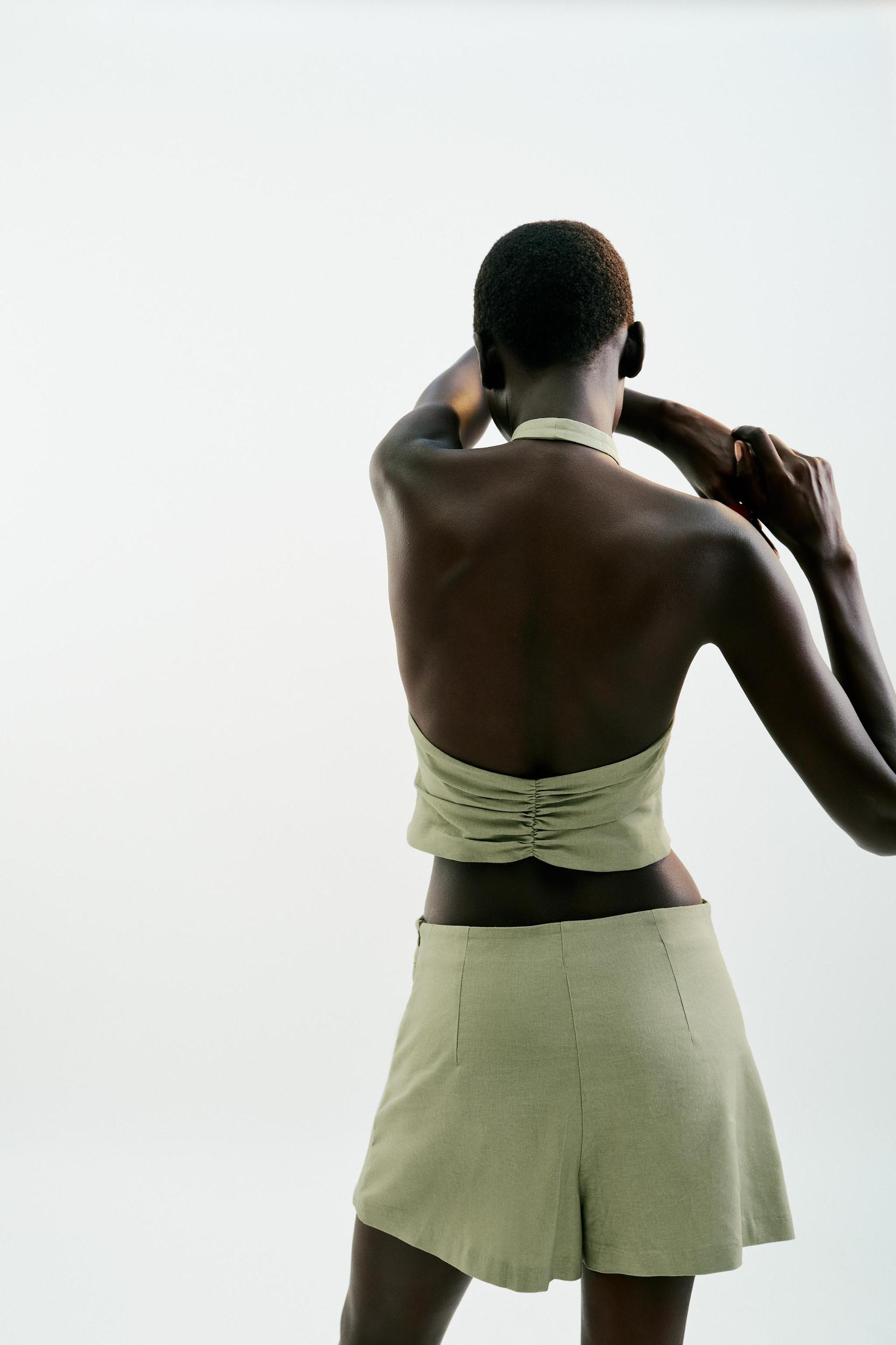 LINEN RUCHED SKORT Product Image