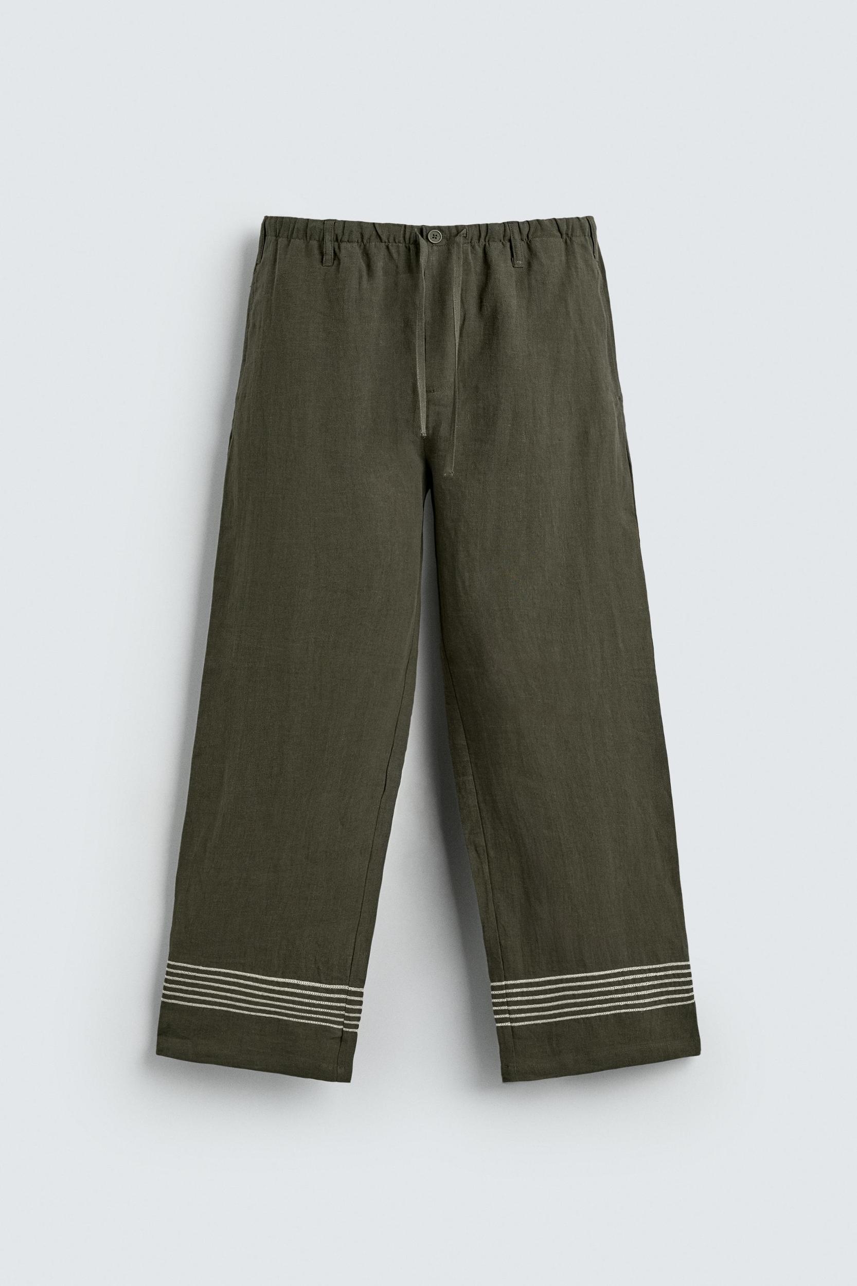 100% LINEN RELAXED FIT PANTS Product Image
