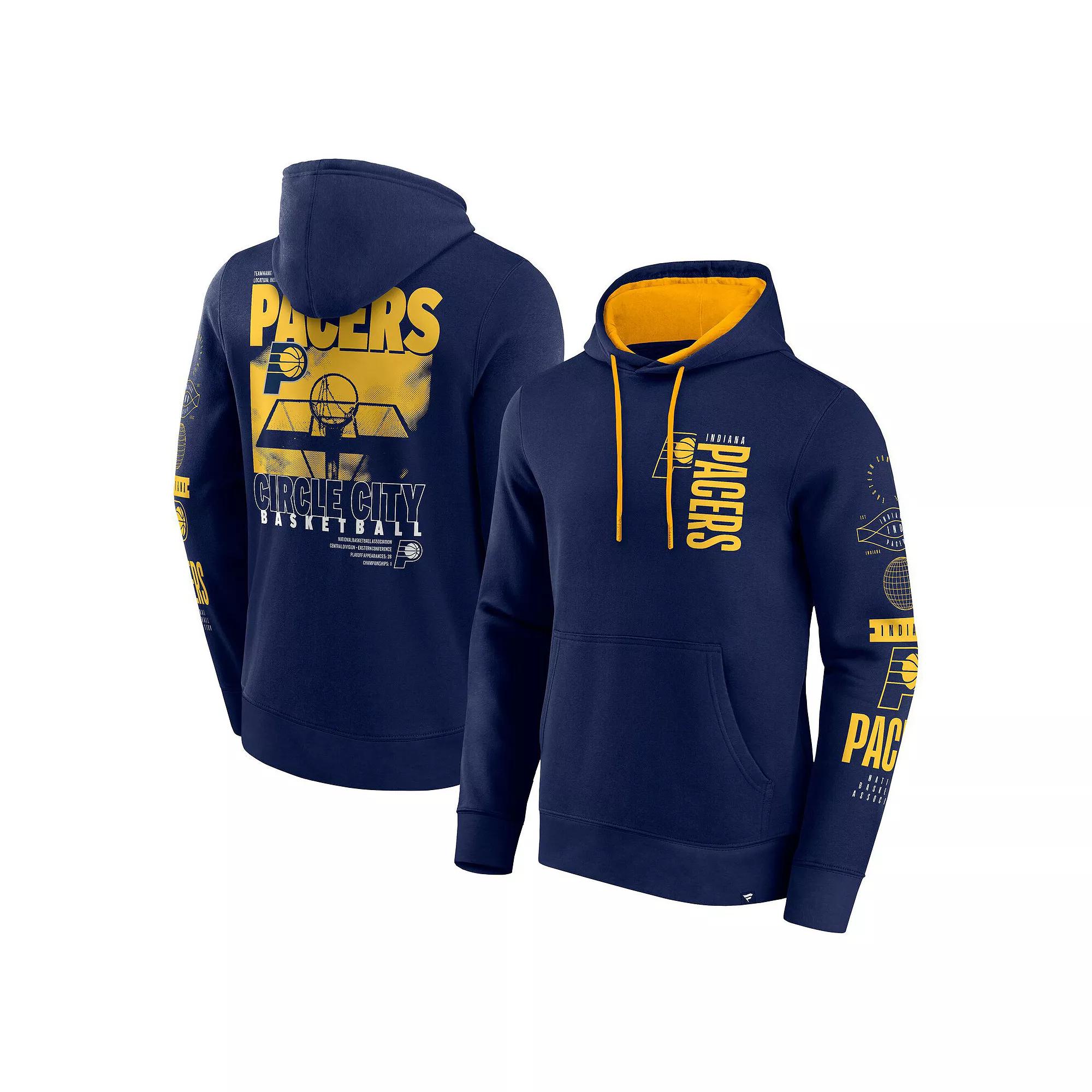 Men's Fanatics Navy Indiana Pacers Game Time Crossover Pullover Hoodie,  Product Image